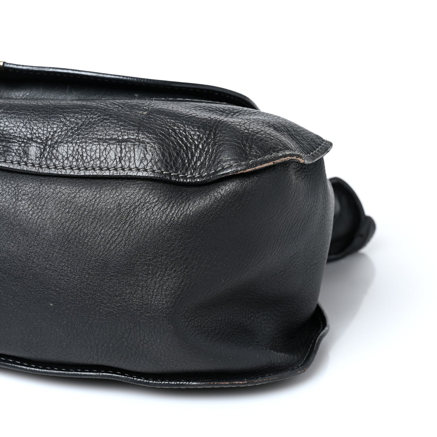 Calfskin Large Marcie Satchel Black