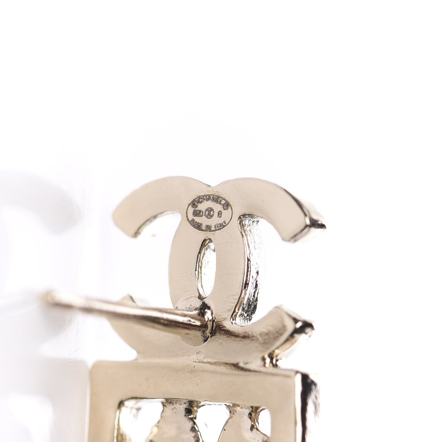 Crystal CC Sergeant Earrings Gold