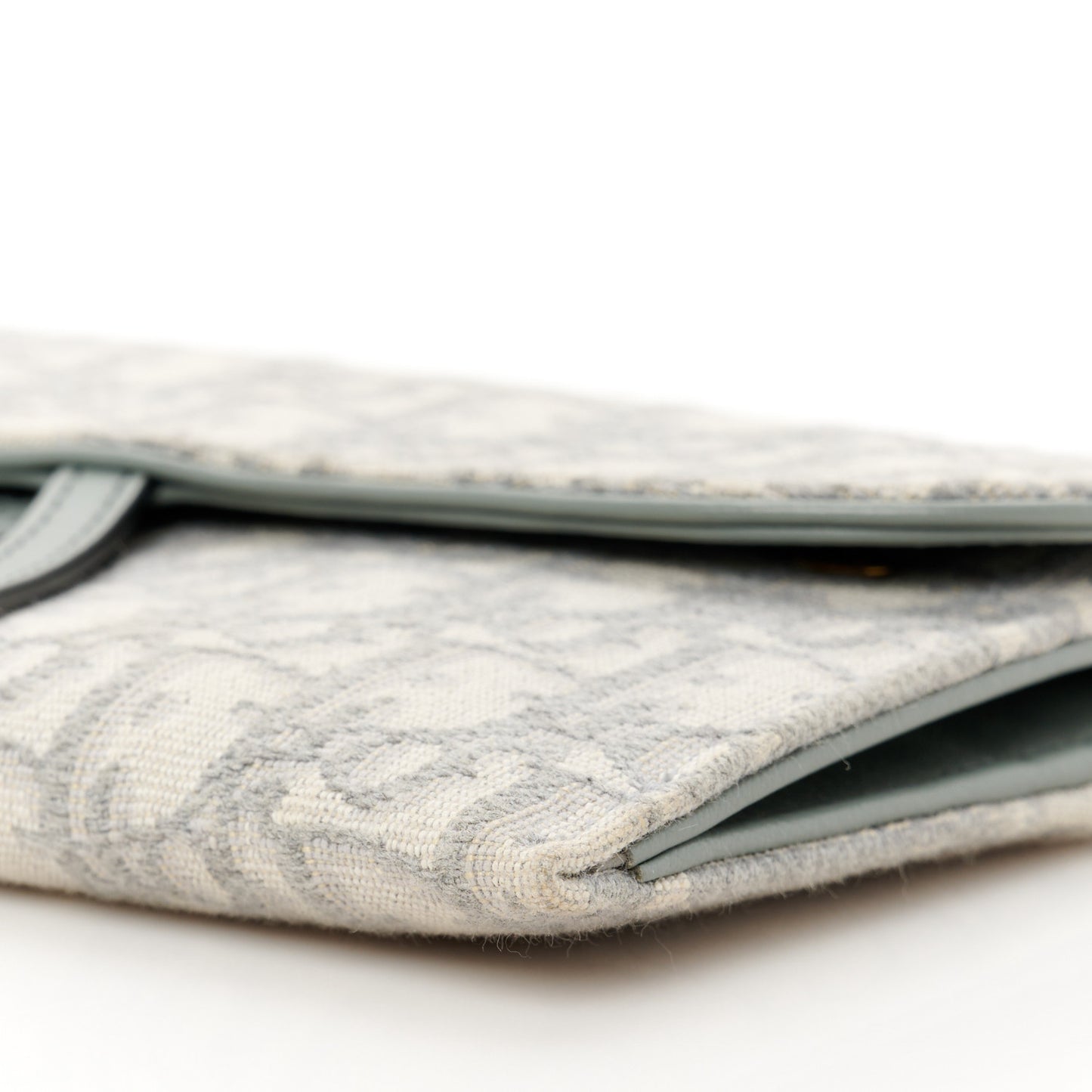 Oblique Saddle Chain Long Wallet Grey