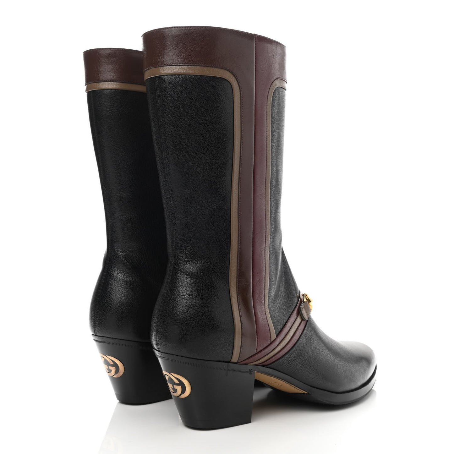 Goatskin Mens Zahara Interlocking G Horsebit Ankle Boots 9 Black Chardonnay Ardesia