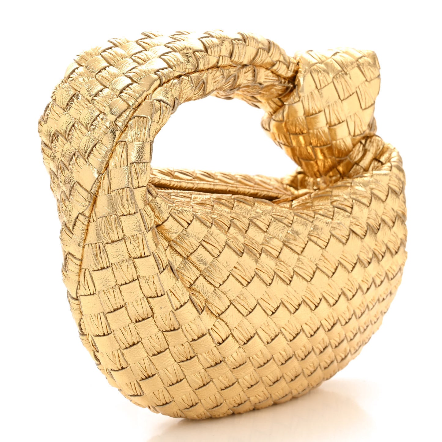 Metallic Nappa Intrecciato Mini Jodie Gold