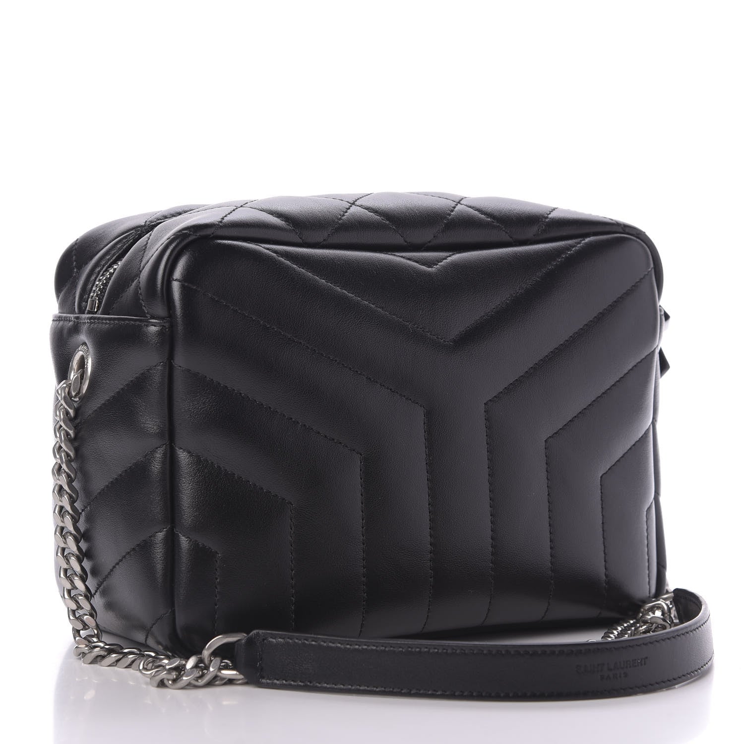 Saint Laurent Calfskin Y Quilted Monogram Small Loulou Bowling Bag Black 3 of 9