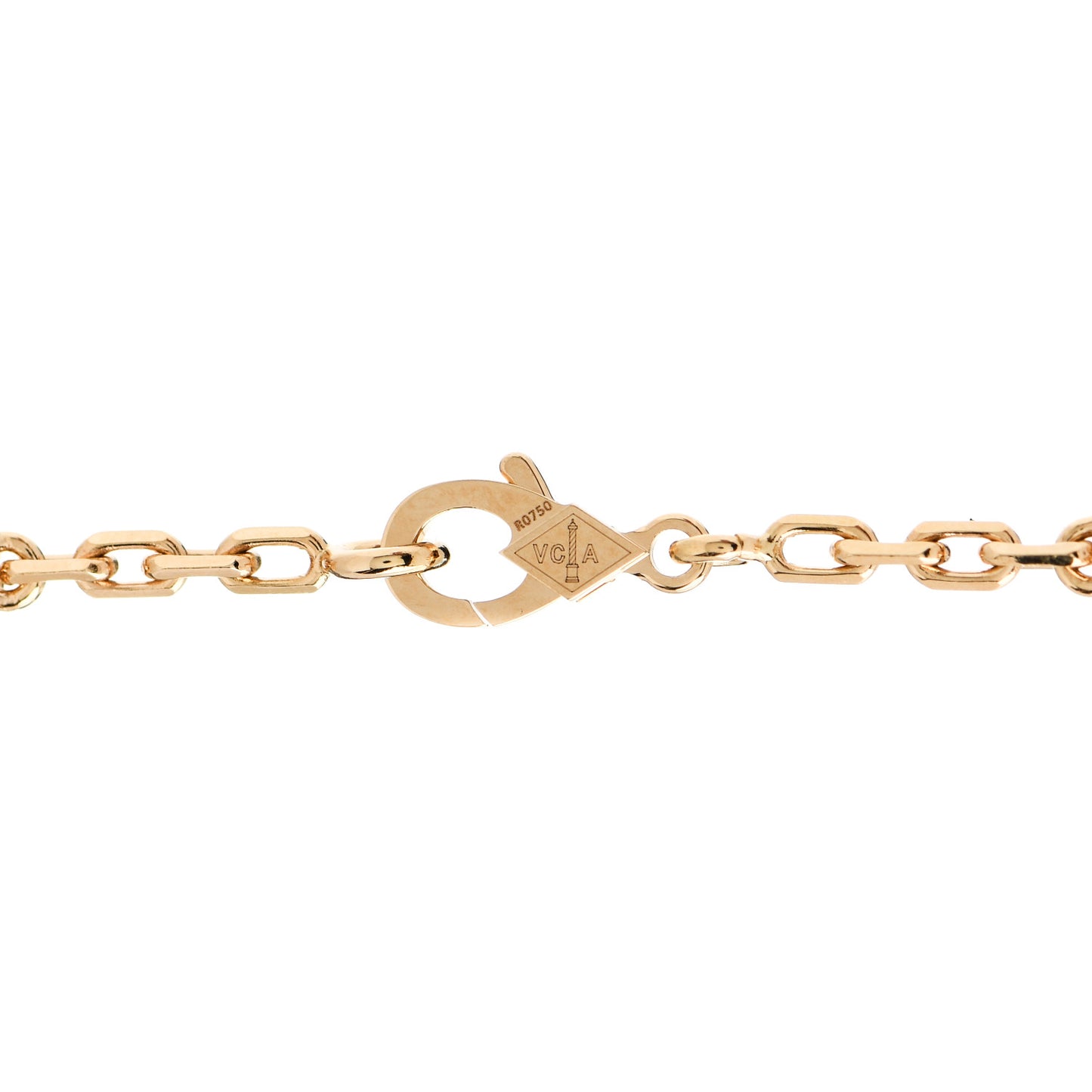 18K Yellow Gold Mother of Pearl 20 Motifs Vintage Alhambra Necklace
