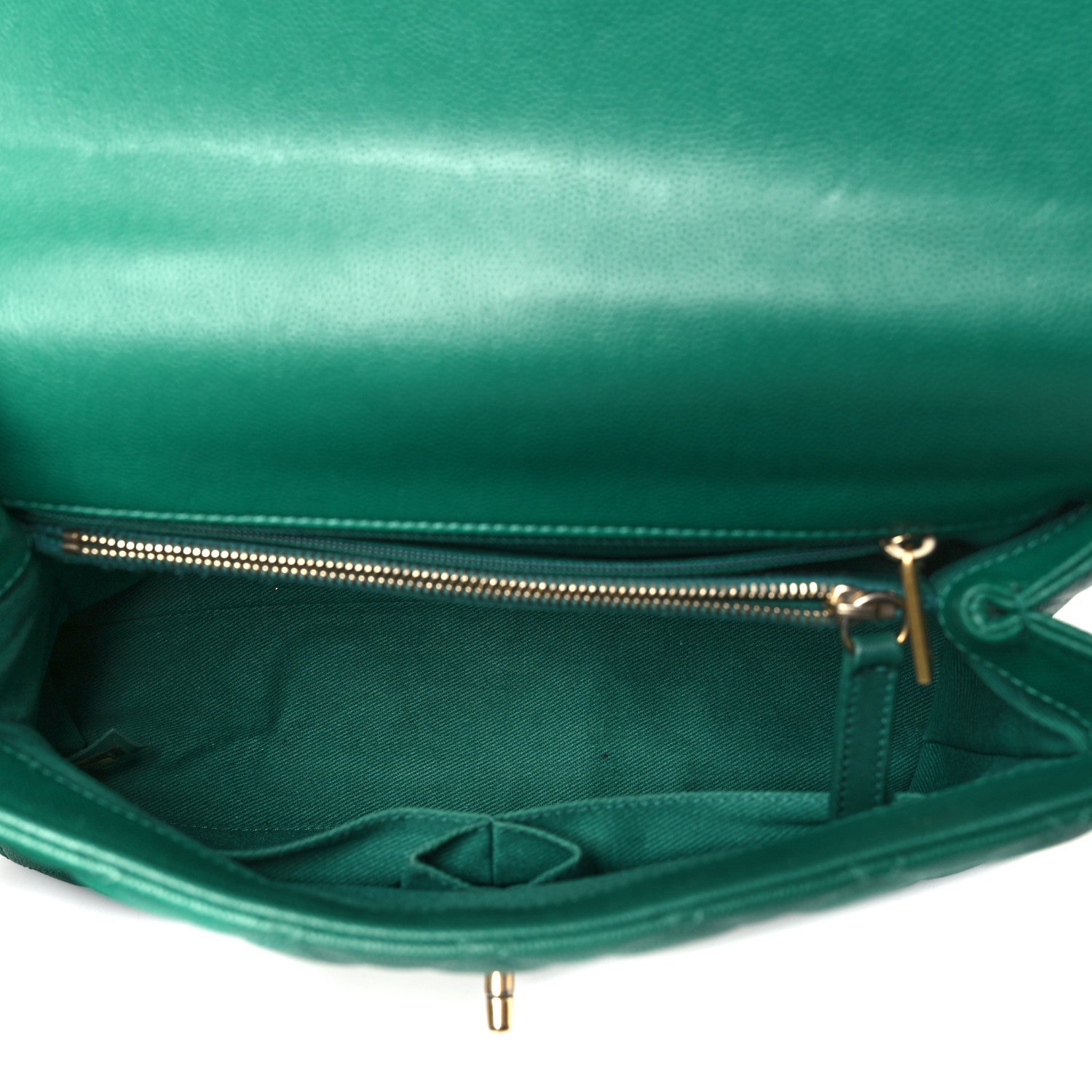 Chanel Caviar Quilted Small Coco Handle Flap Green 5 of 10