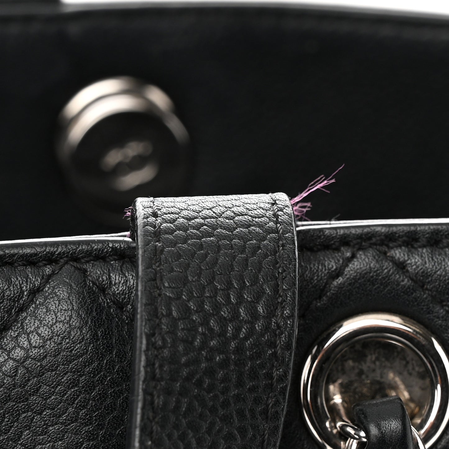 Caviar Quilted Large CC Box Shopping Tote Black