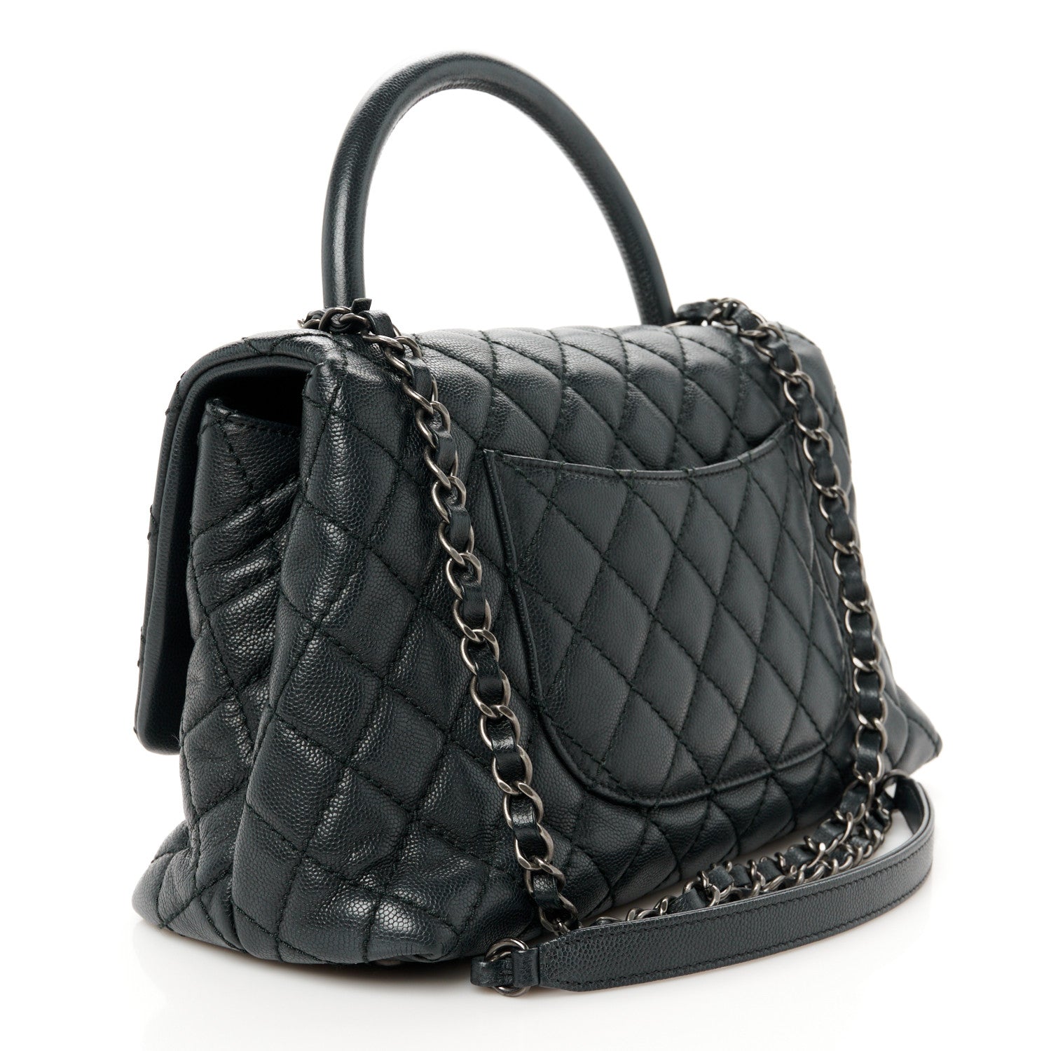 Chanel Caviar Quilted Small Coco Handle Flap Black 3 of 11