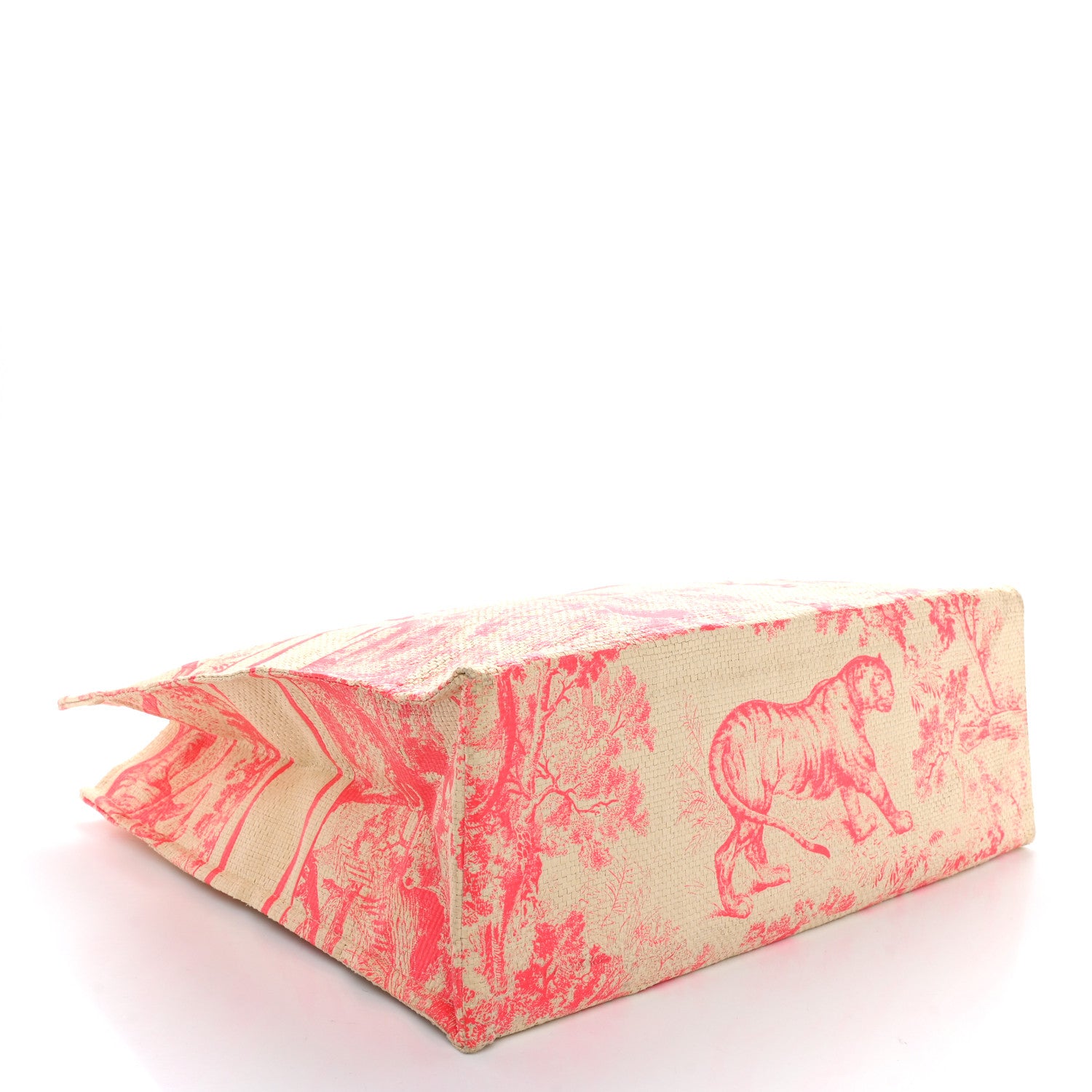 Christian Dior Straw Dioriviera Tote Pink 4 of 10