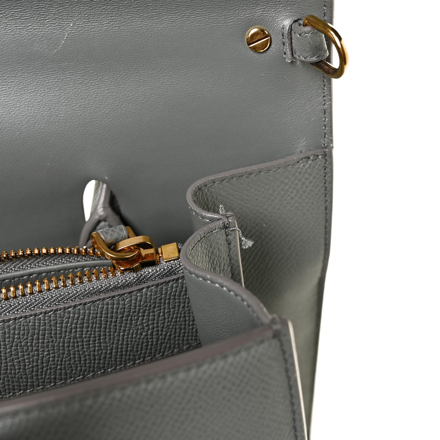 Grained Calfskin Large St. Honore Tote Grey