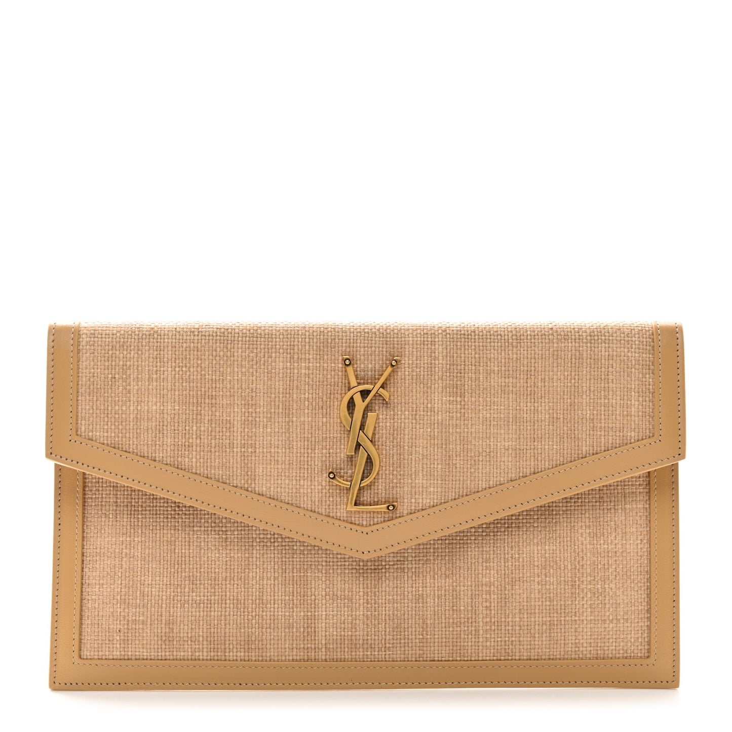 Micro Raffia Uptown Pouch Natural Hay Blush