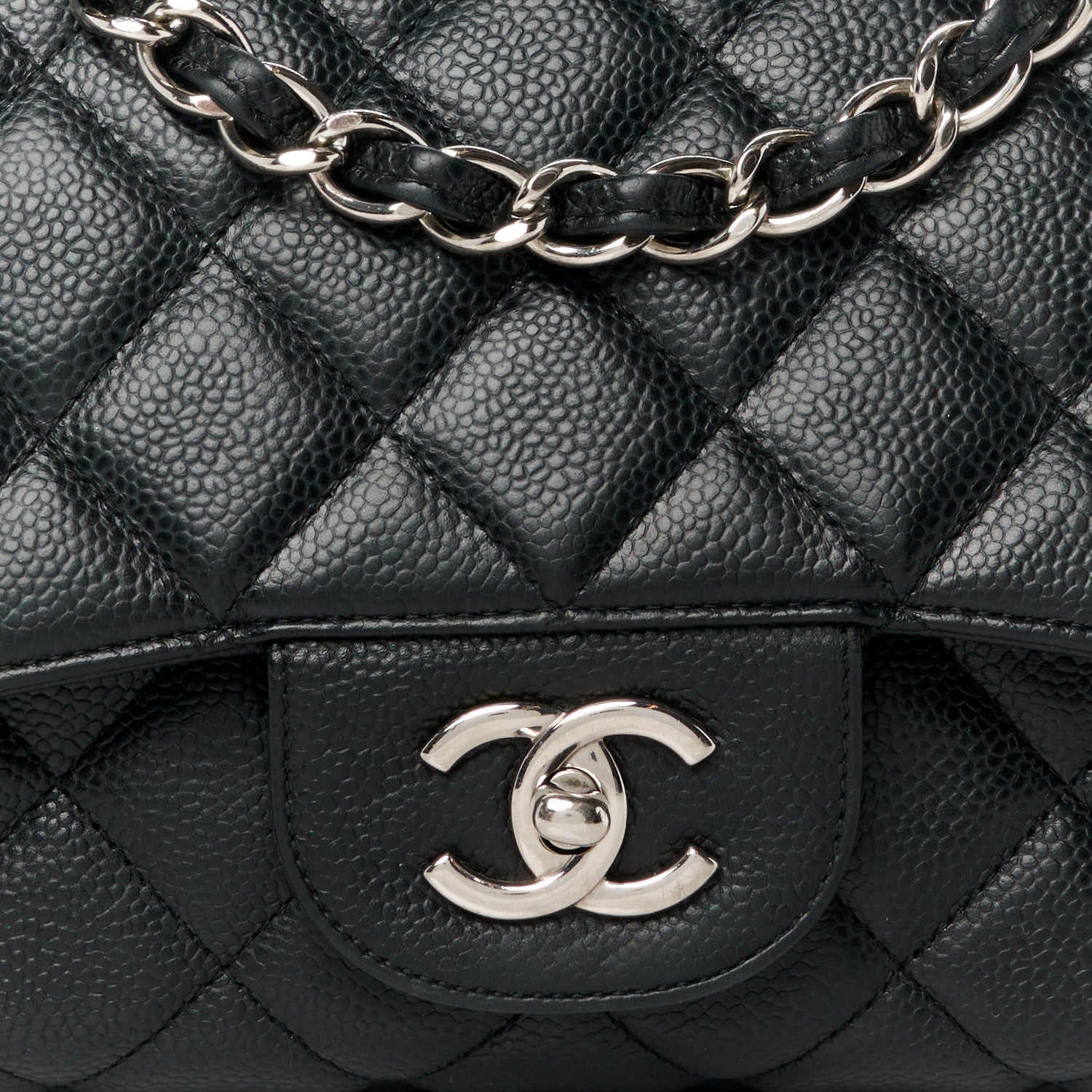 Chanel Caviar Quilted Jumbo Single Flap Black 9 of 11