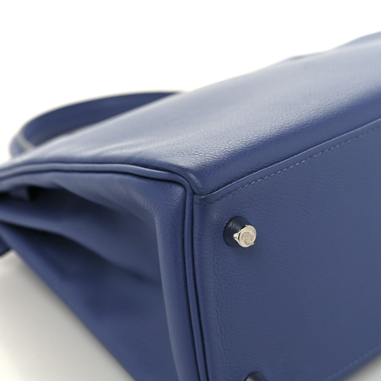Hermes Evercolor Verso Kelly Retourne 28 Bleu Brighton Orange Poppy 11 of 15