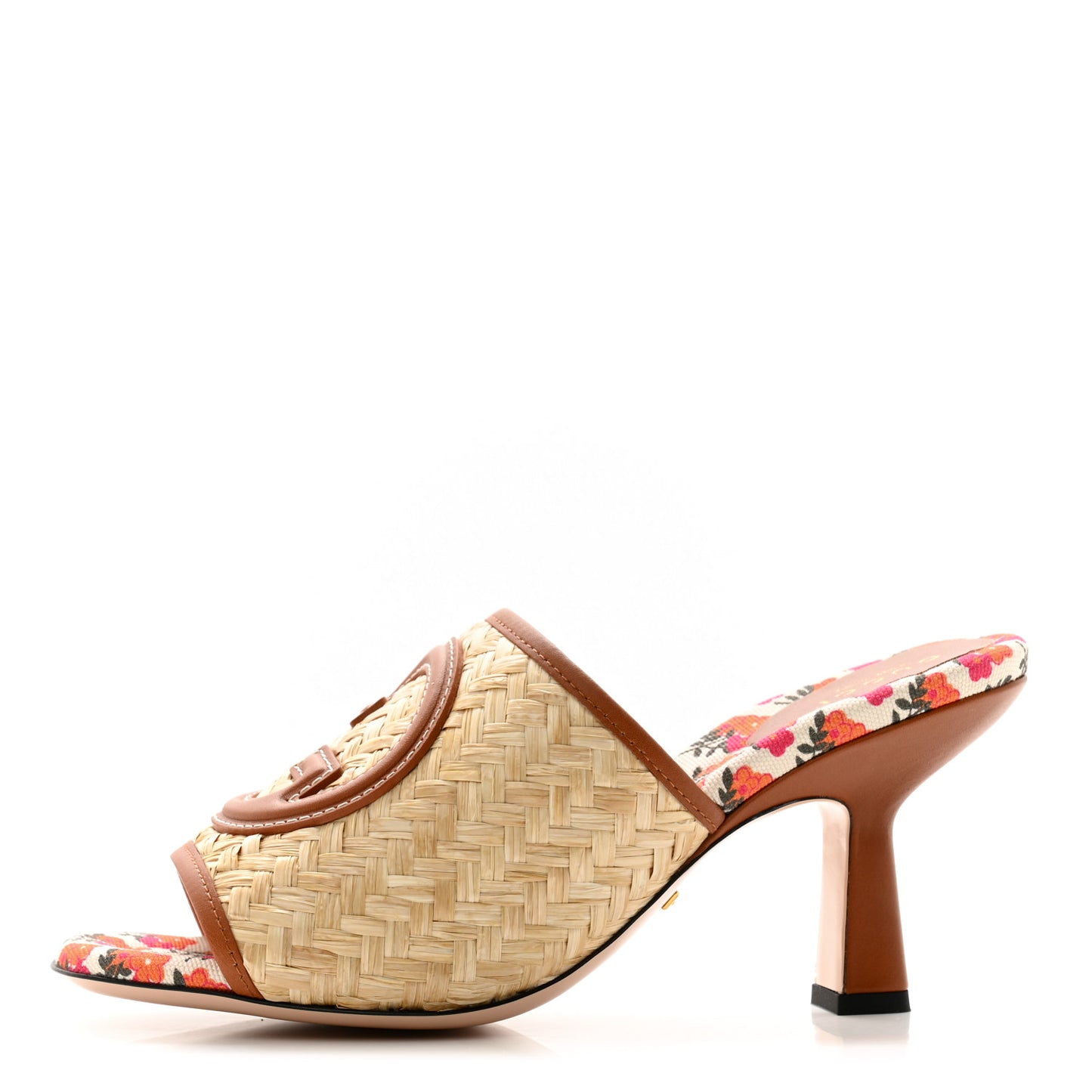 Raffia Malaga Kid Interlocking G Sandals 37.5 Natural