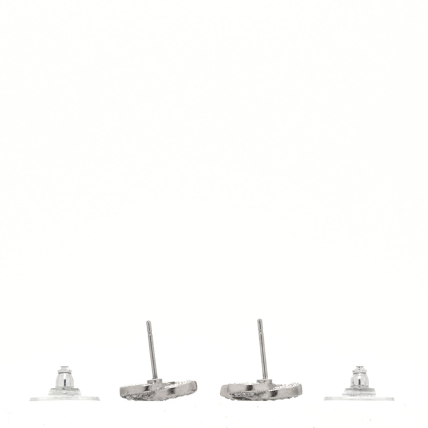 Chanel Crystal CC Earrings Silver 3 of 4