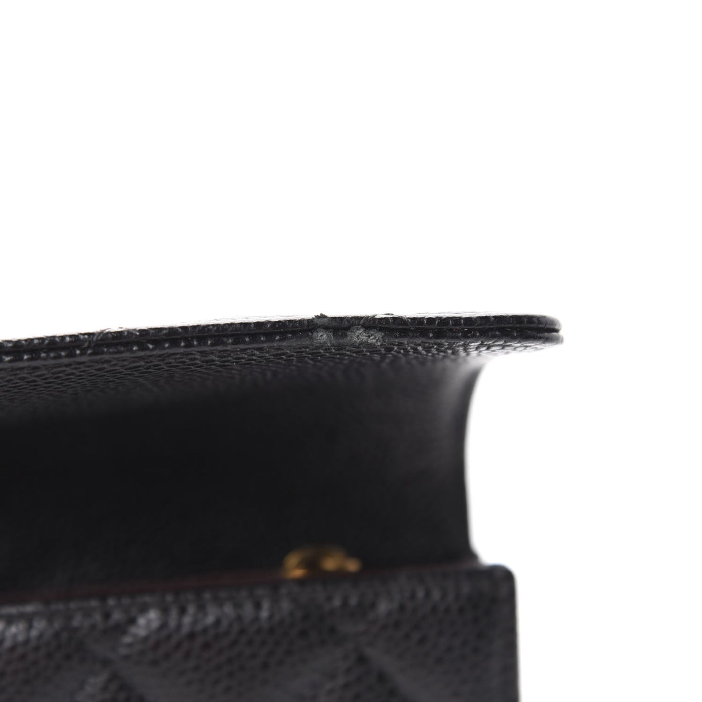 Caviar Quilted Large Gusset Flap Wallet Black