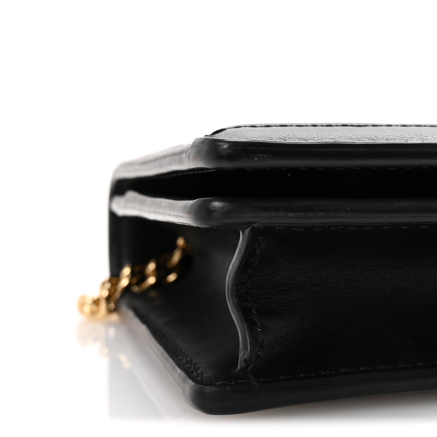 Calfskin GG Matelasse Chain Wallet Black