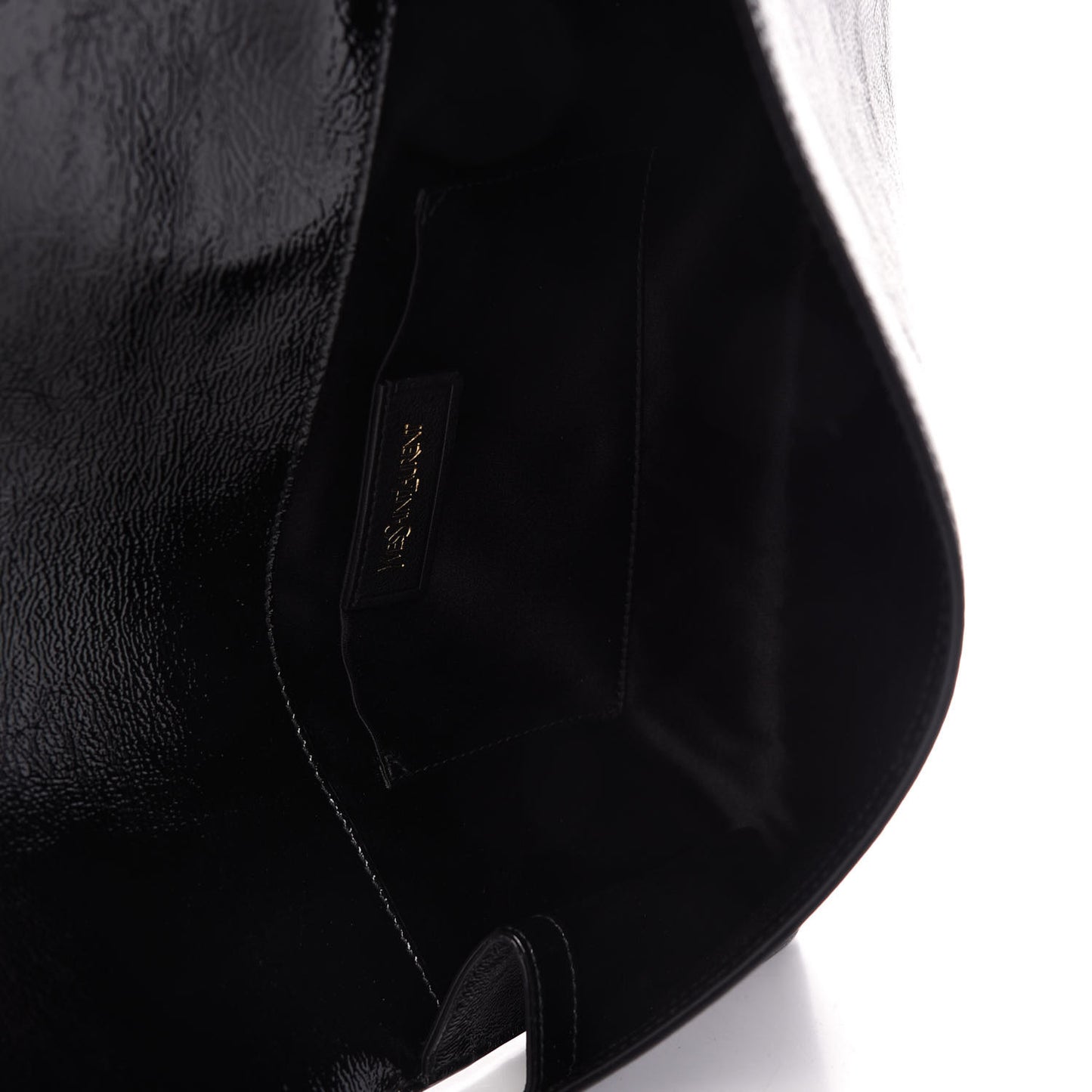 Textured Patent Monogram Large Belle De Jour Clutch Black