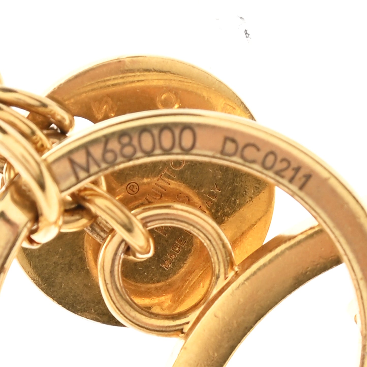 LV Circle Bag Charm Key Holder Gold