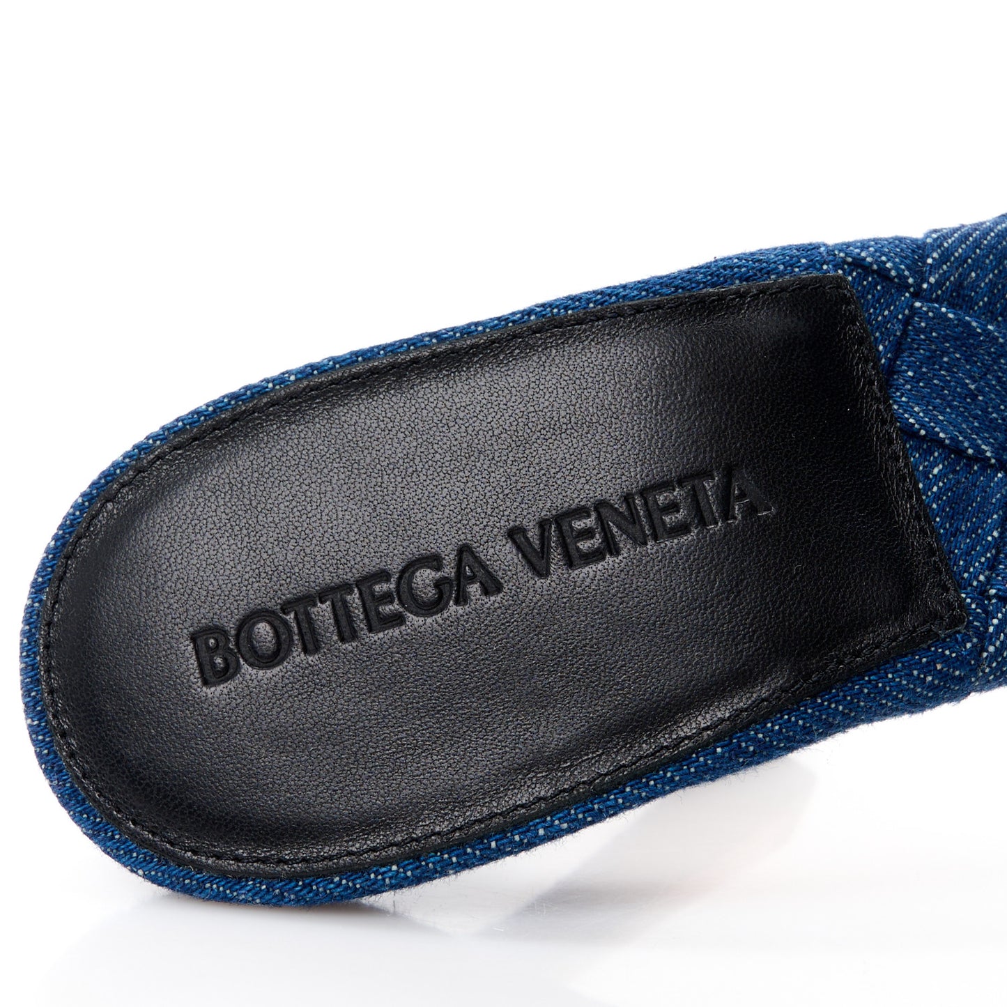 Denim Intrecciato Lido Mule 90 Sandals 37 Indigo