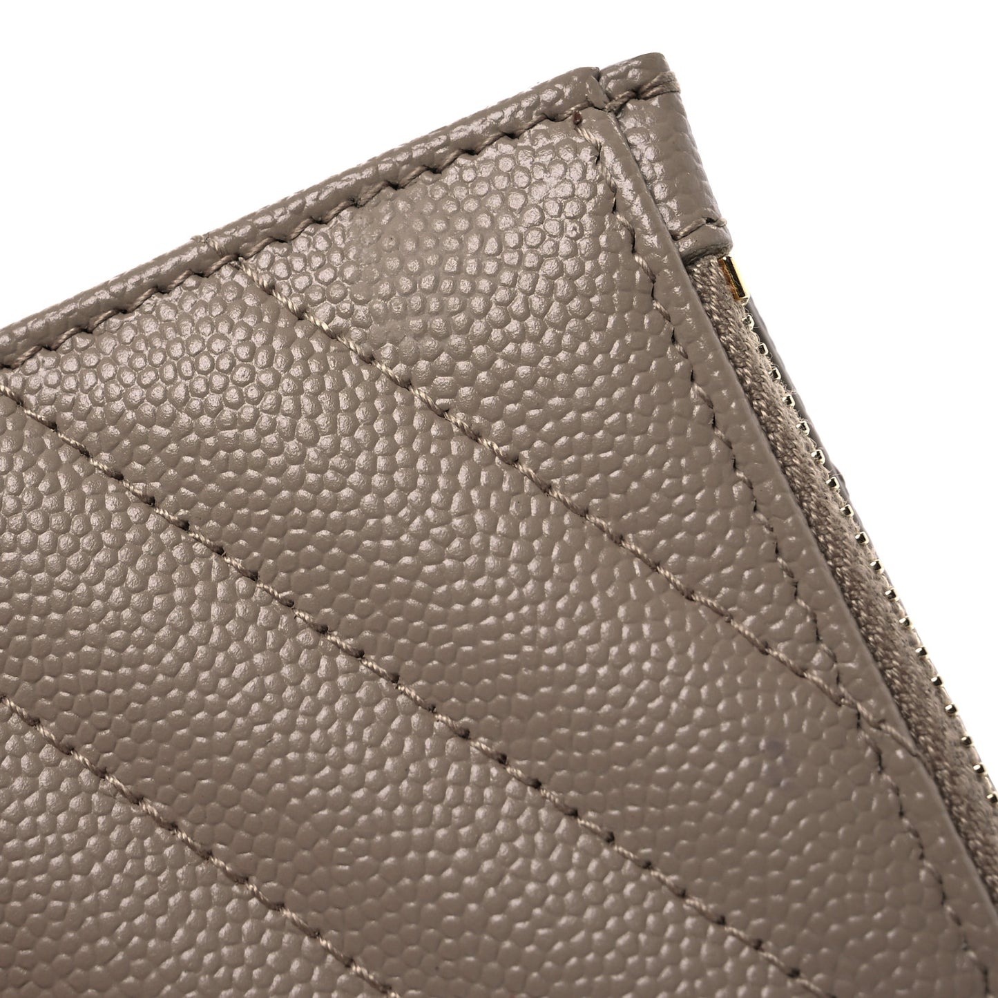 Grain De Poudre Matelasse Chevron Cassandre Fragments Zipperred Bi-Fold Wallet Dark Beige