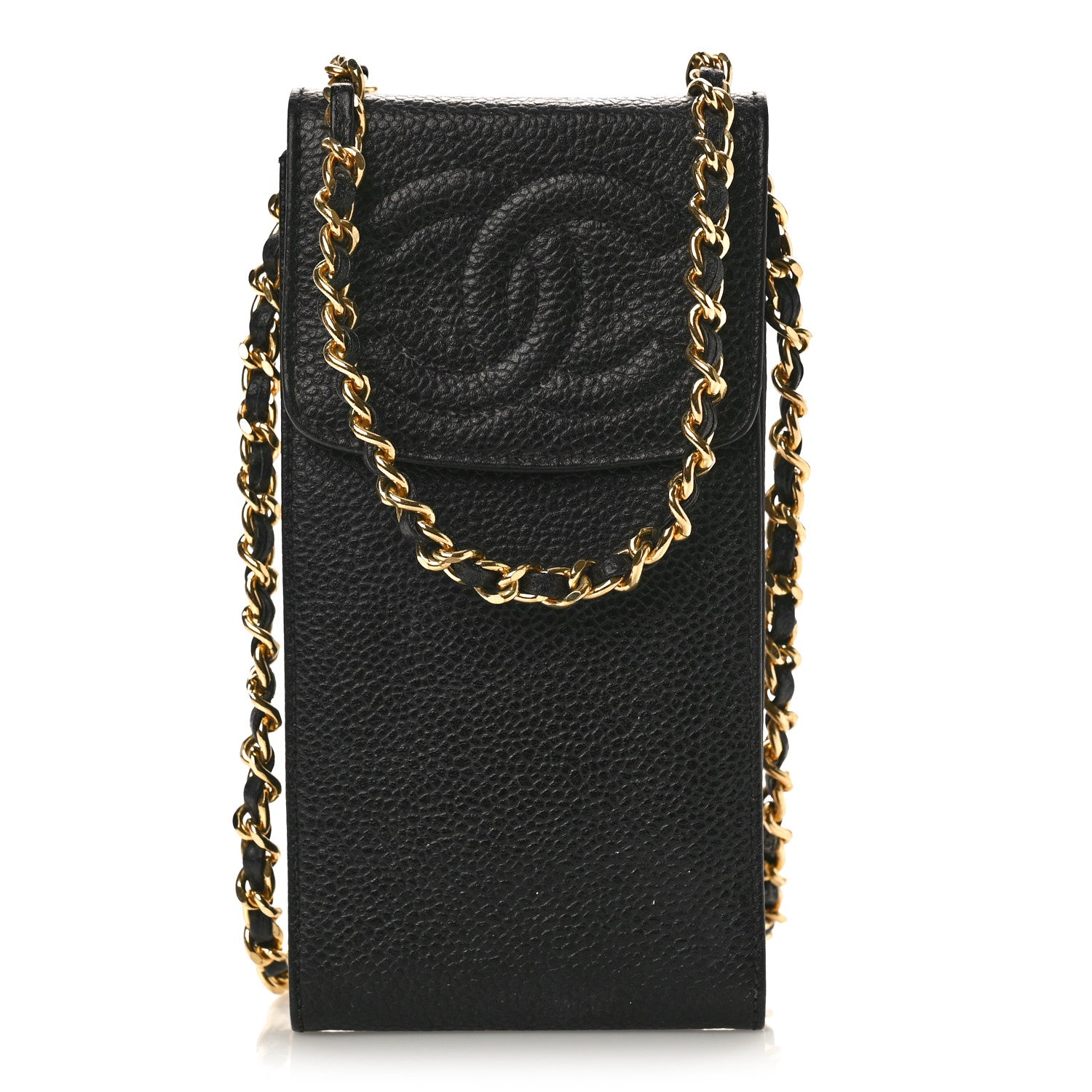Chanel Caviar CC Phone Holder Crossbody Black 1421654 – FASHIONPHILE