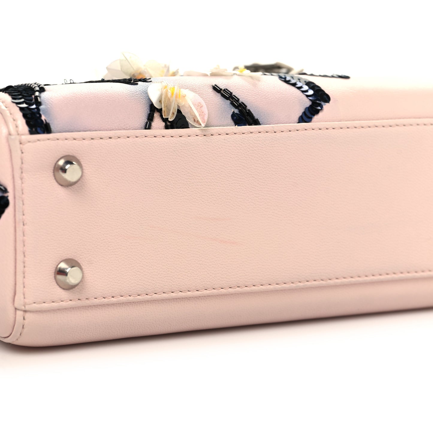 Lambskin Sequin Embroidered Mini Lady Dior Pink