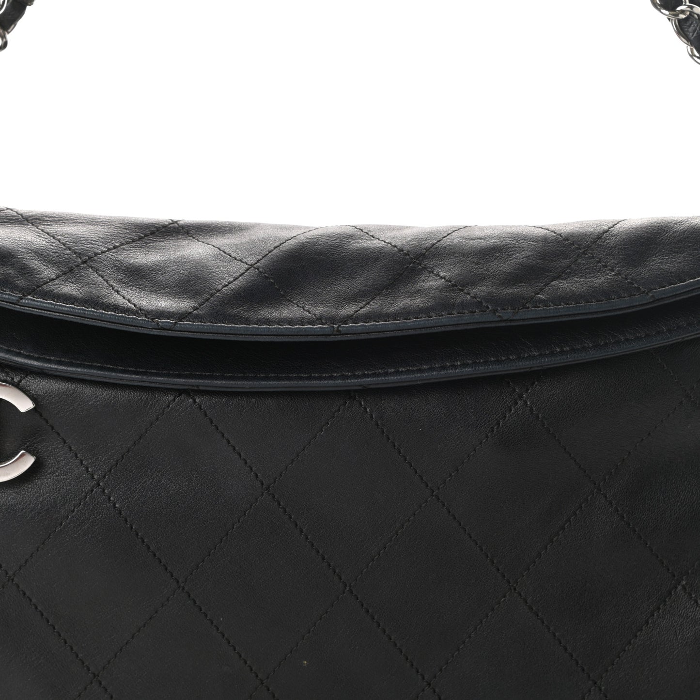 Lambskin Stitched Medium Ultimate Soft Tote Black