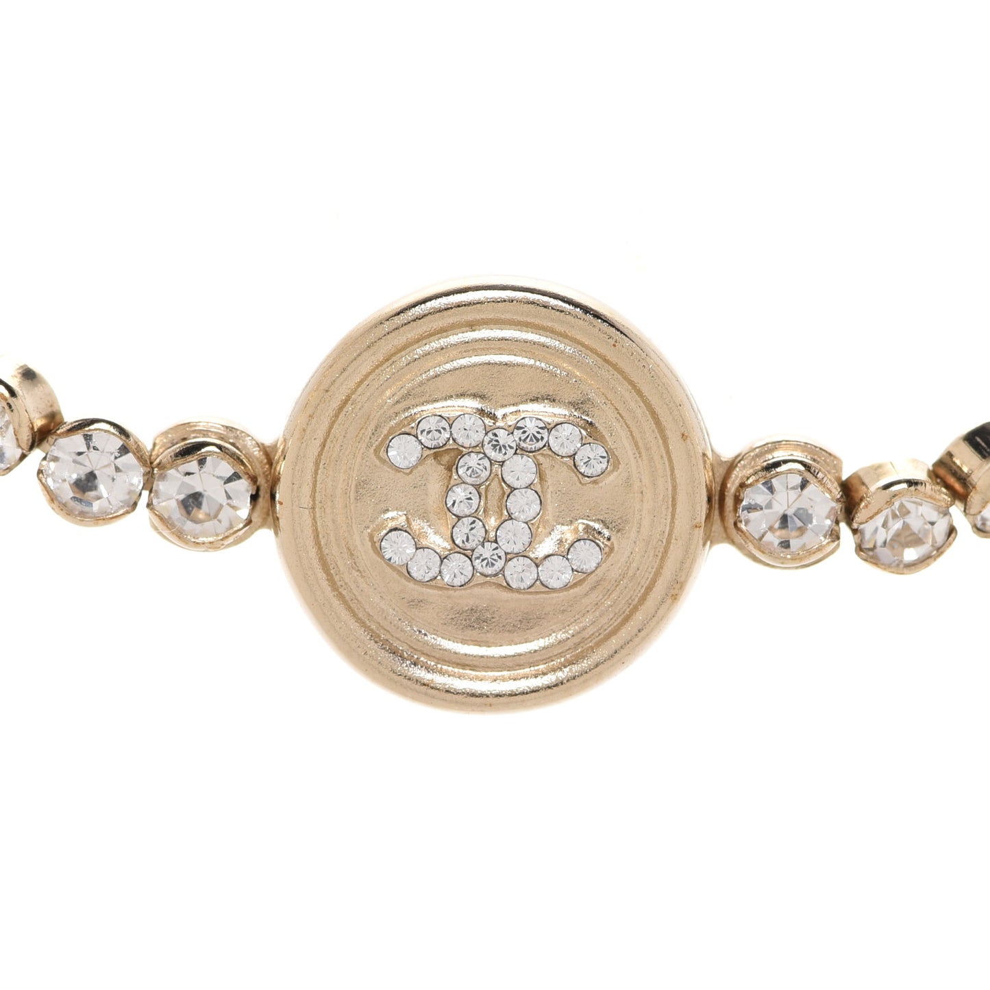 Crystal CC Chain Short Necklace Gold