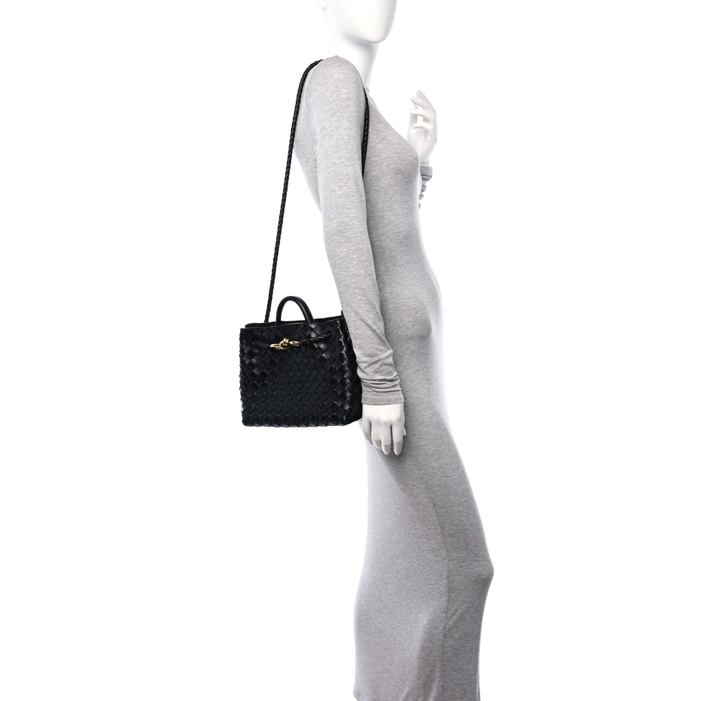 Nappa Intrecciato Small Andiamo Shoulder Bag Black