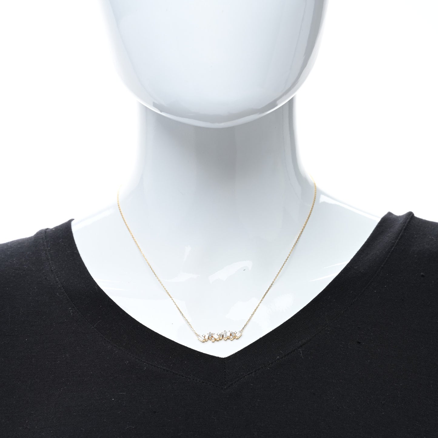 18K Yellow Gold Diamond Frenzy Bar Necklace