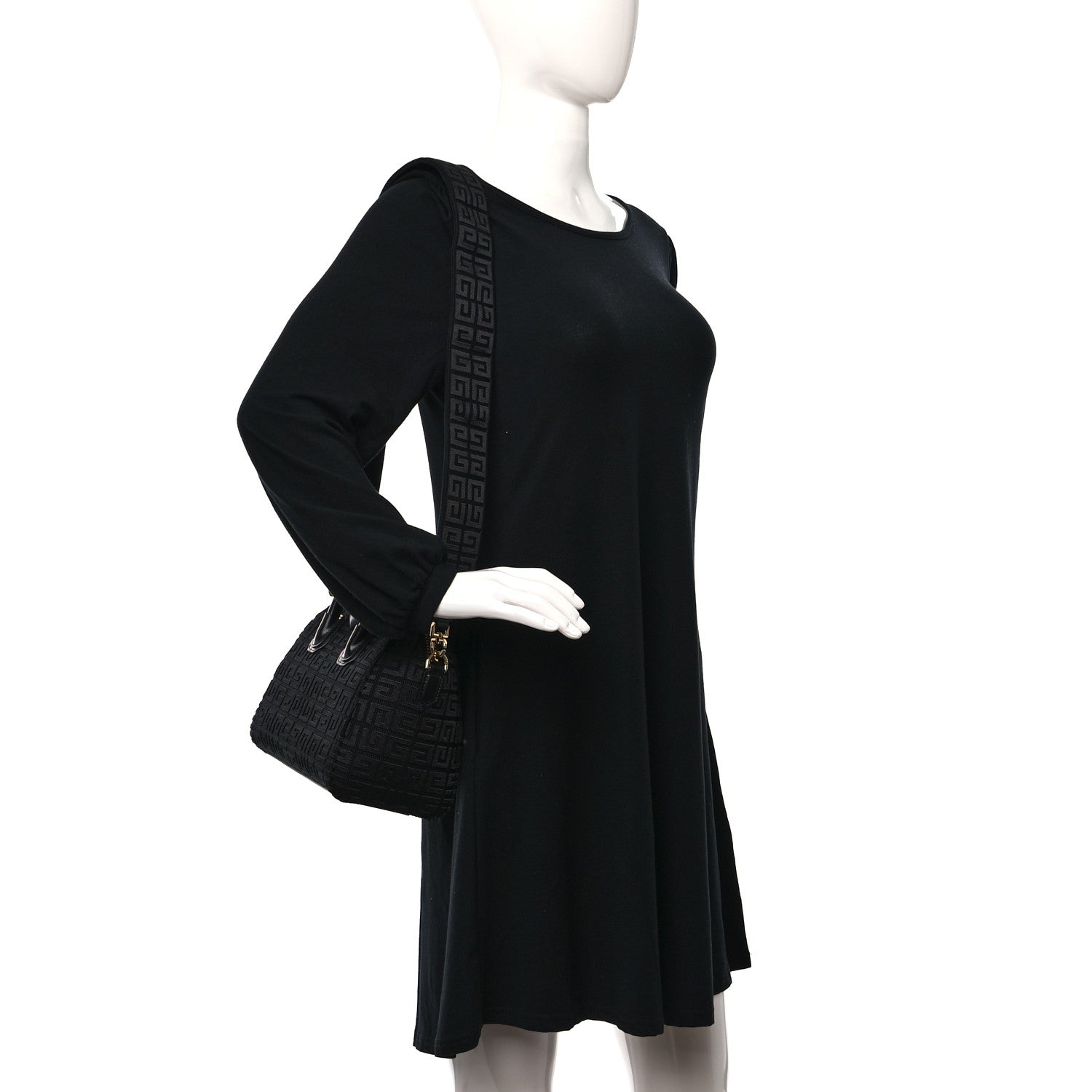 Givenchy Canvas Jacquard Embroidered Calfskin 4G Mini Antigona Black 2 of 8