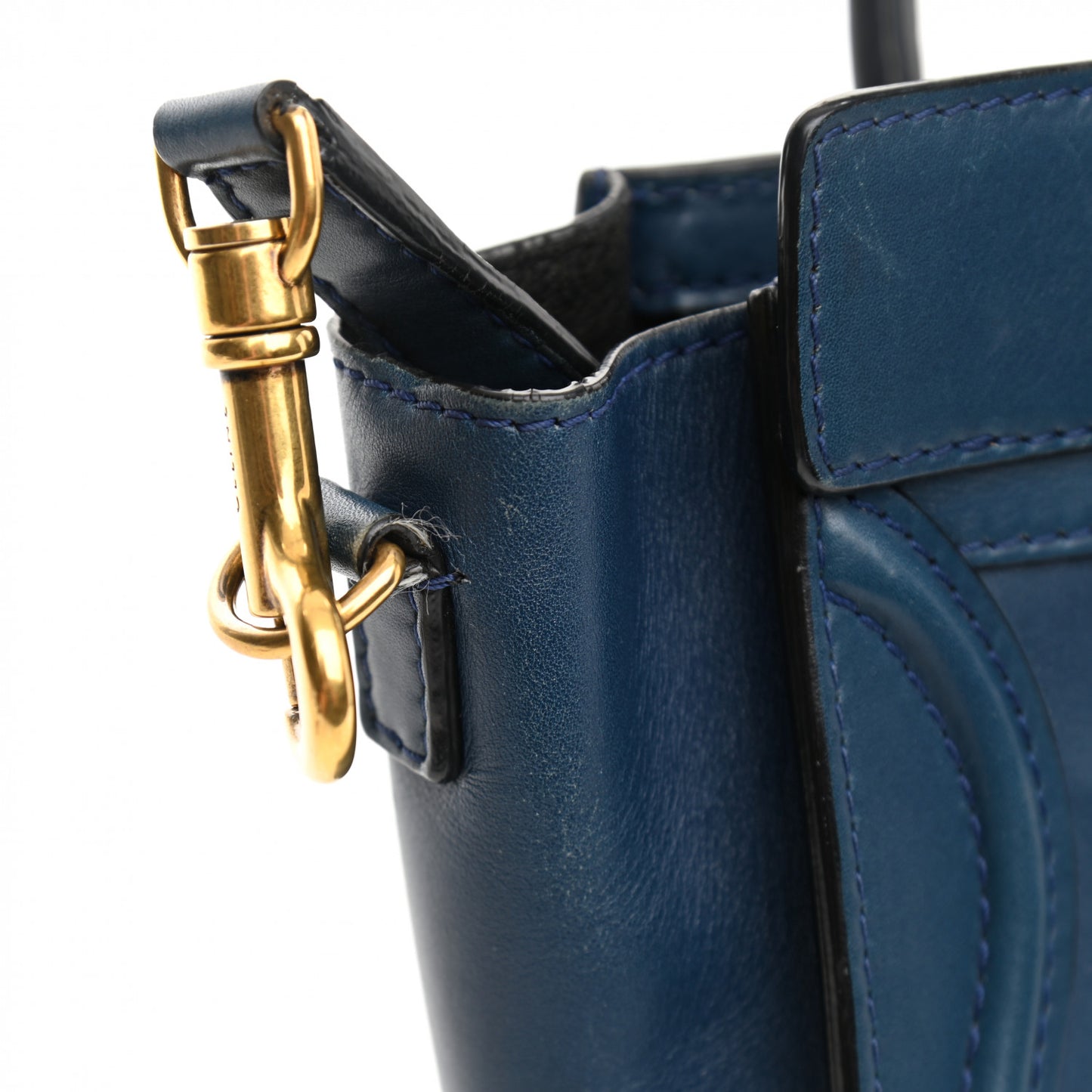 Smooth Calfskin Nano Luggage Ocean Blue