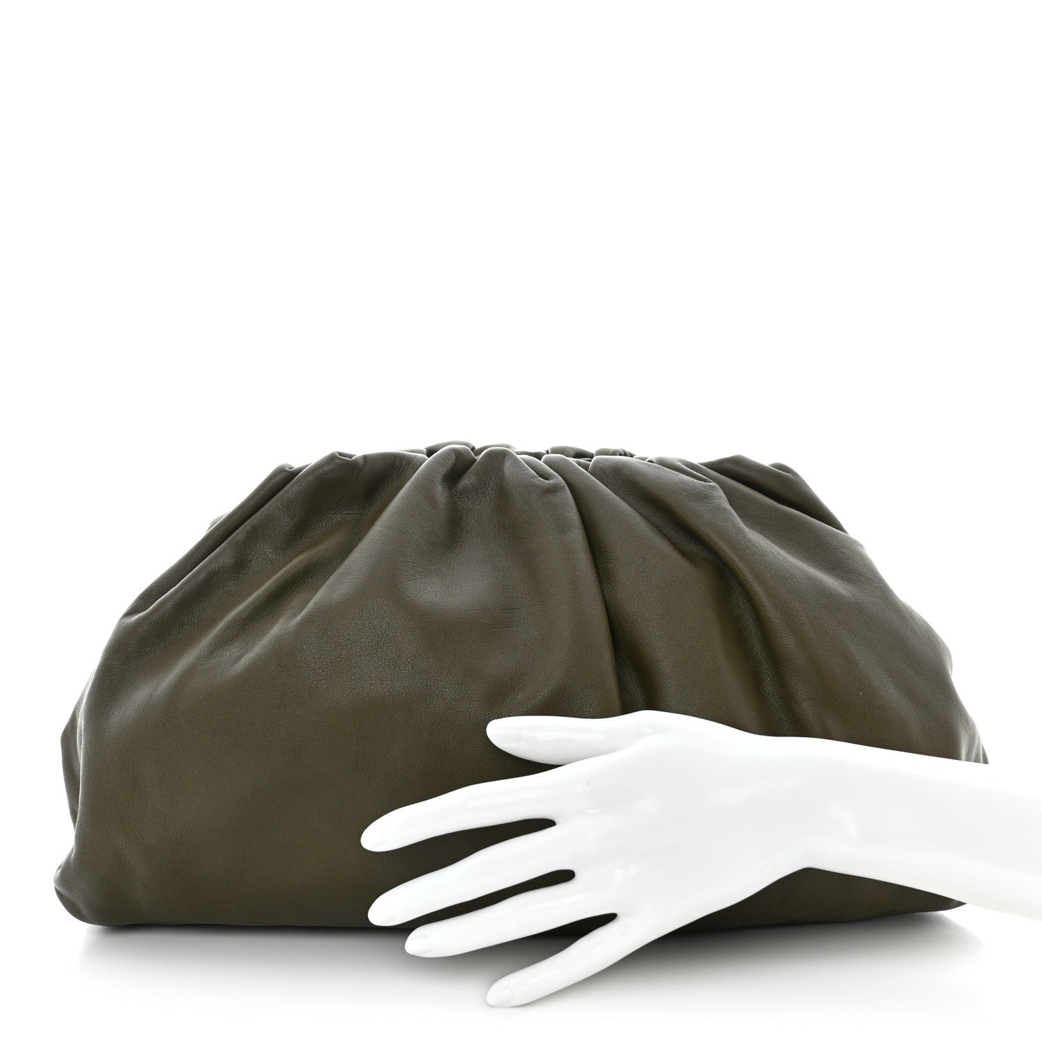 Bottega Veneta Smooth Butter Calf The Pouch Oversized Clutch Mud 2 of 10