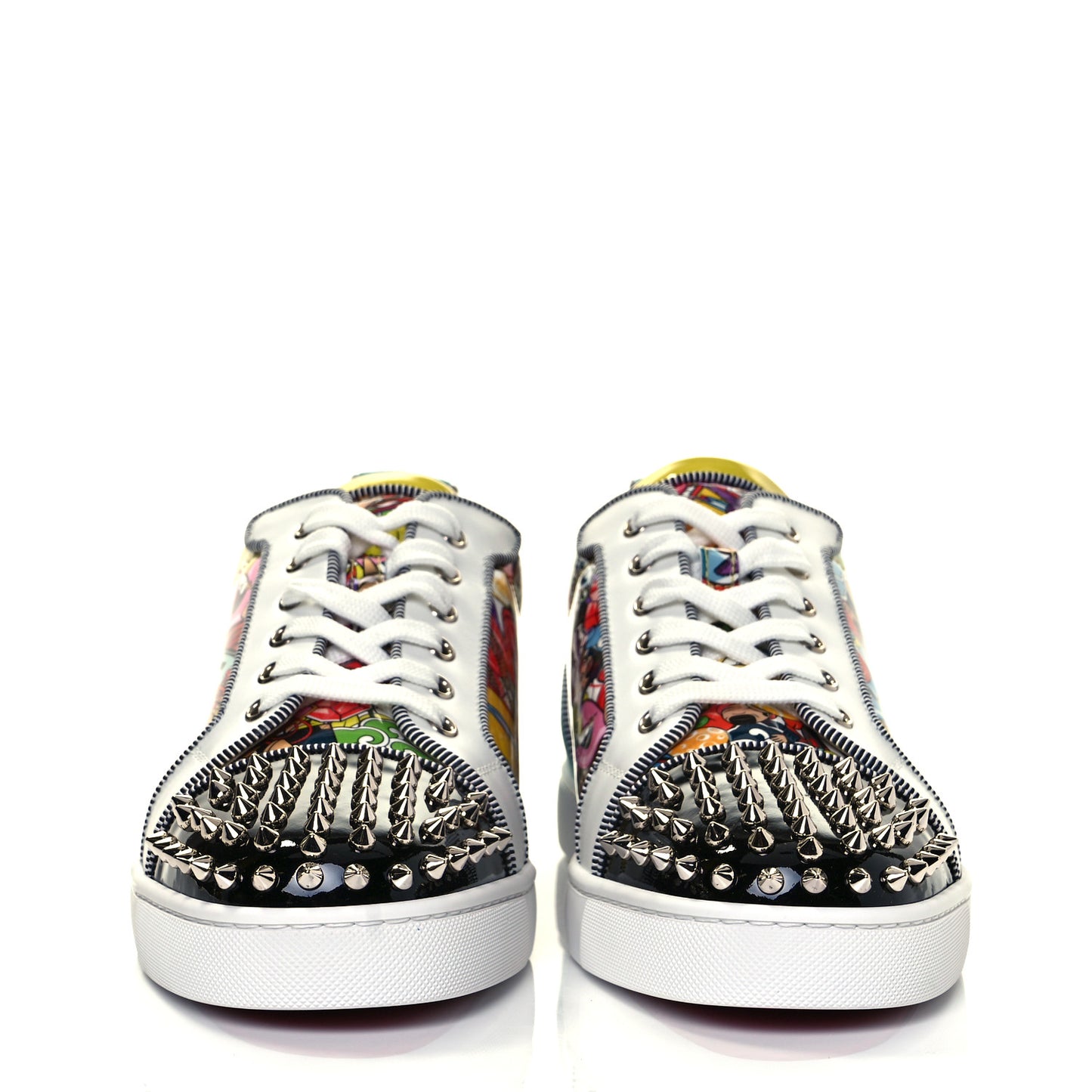 Calfskin Patent Mens Louis Junior Spikes Orlato Flat Sneakers 44 Version Multicolor