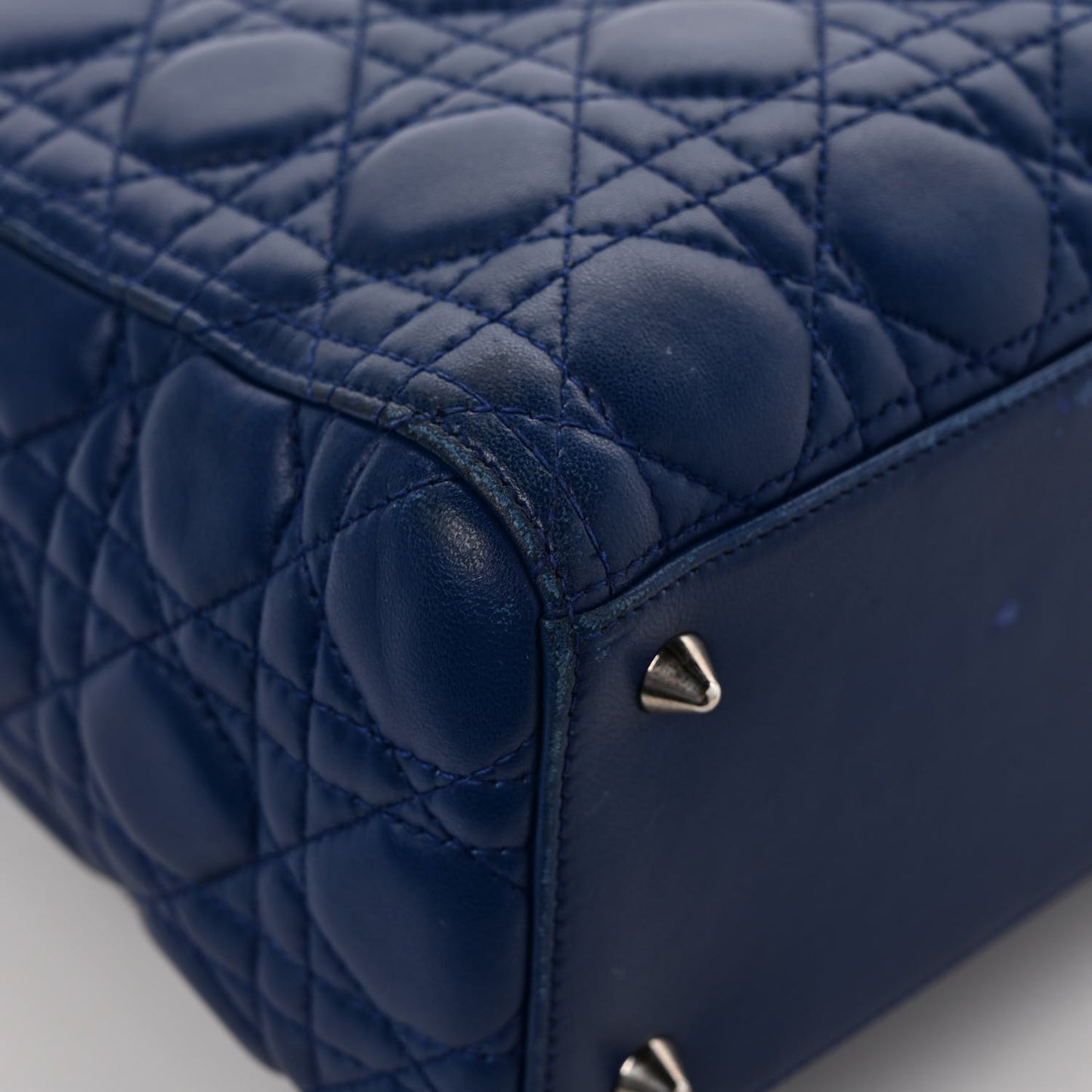 Lambskin Cannage Medium Lady Dior Navy