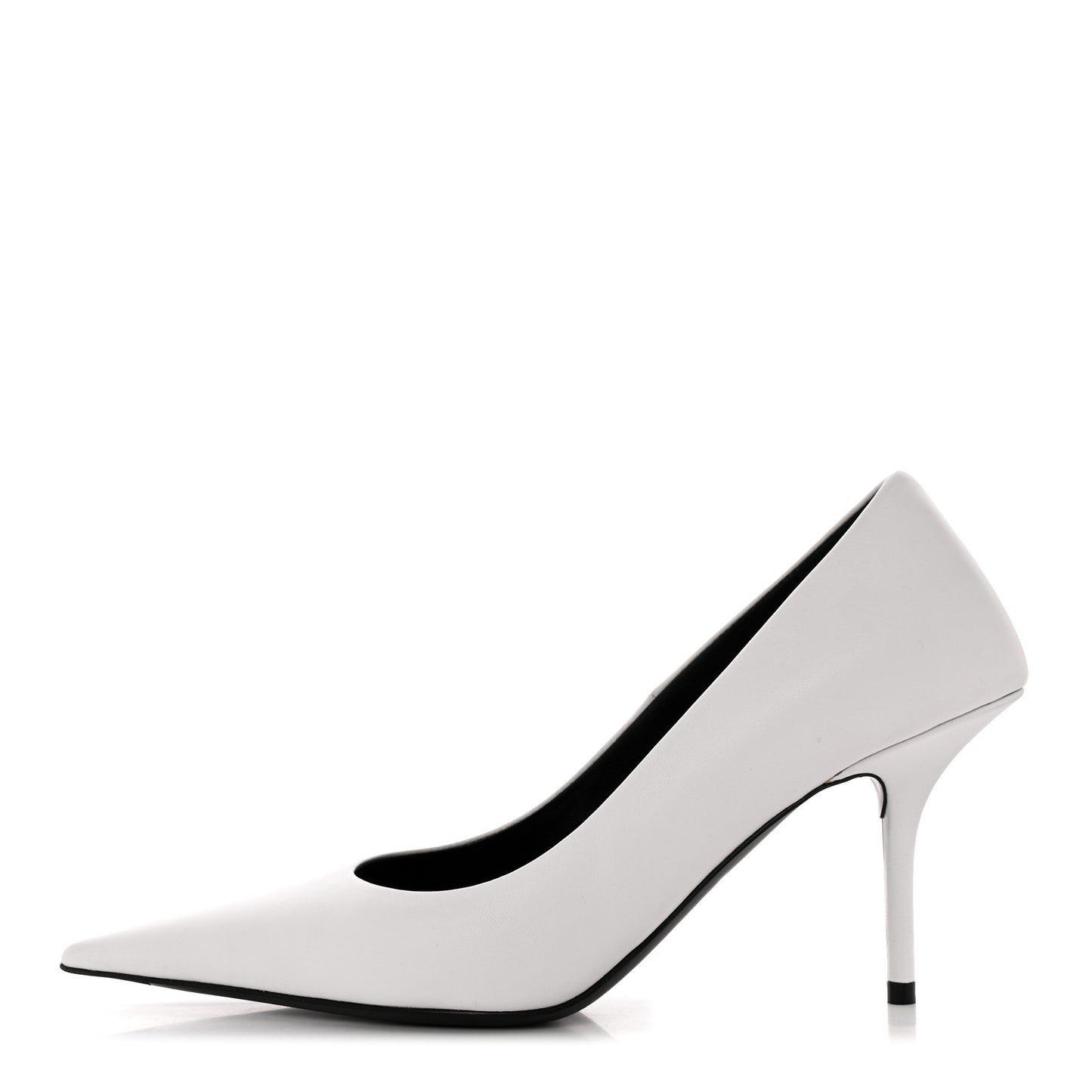 Soft Nappa Square Knife 80mm Pumps 36 White