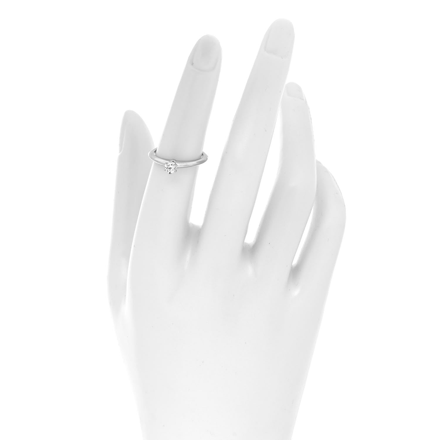 Tiffany Platinum Diamond .22ct Solitaire Engagement Ring 50 5.5 2 of 5