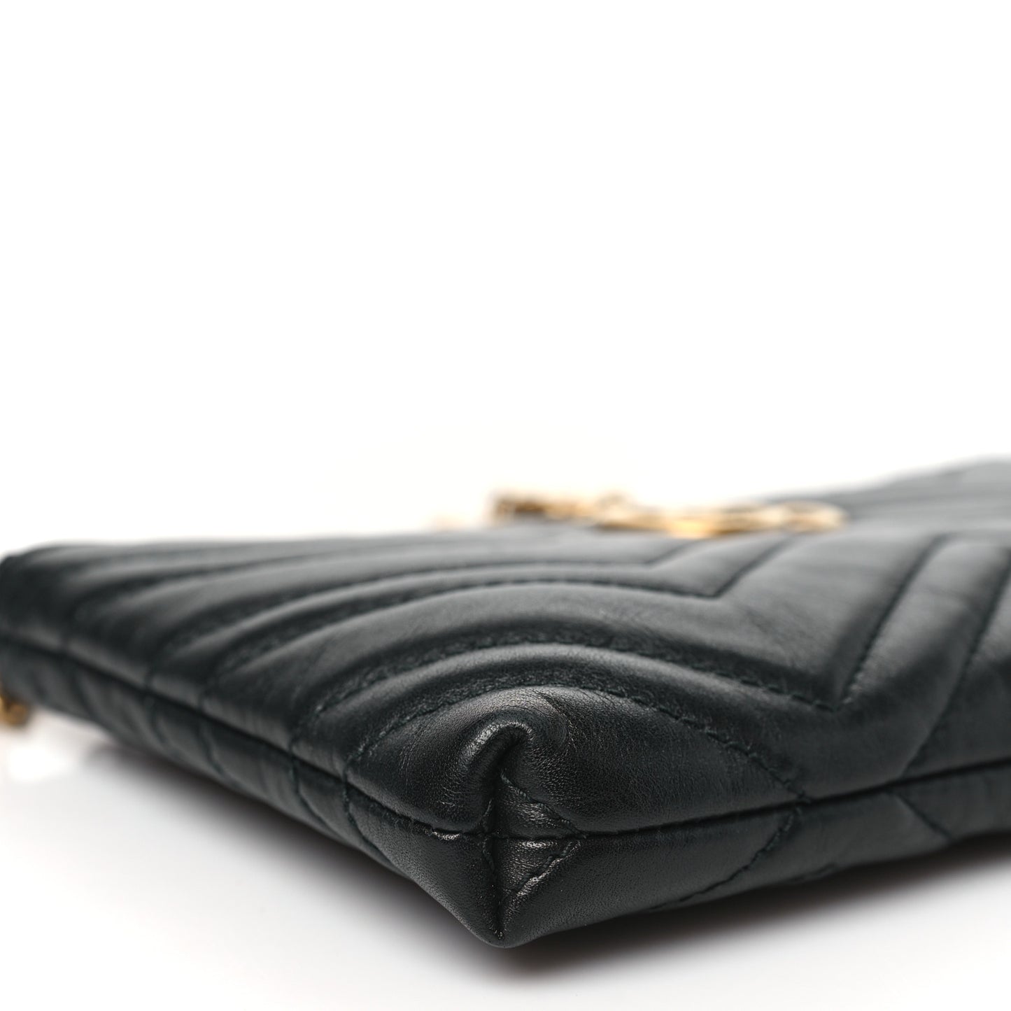 Calfskin Matelasse Mini GG Marmont Chain Bag Black
