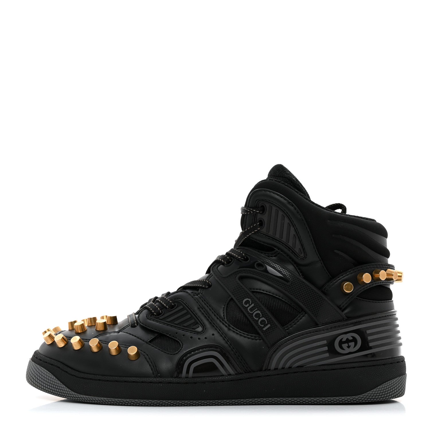 Gucci Demetra Studded Mens Basket High Top Sneakers 9.5 Black