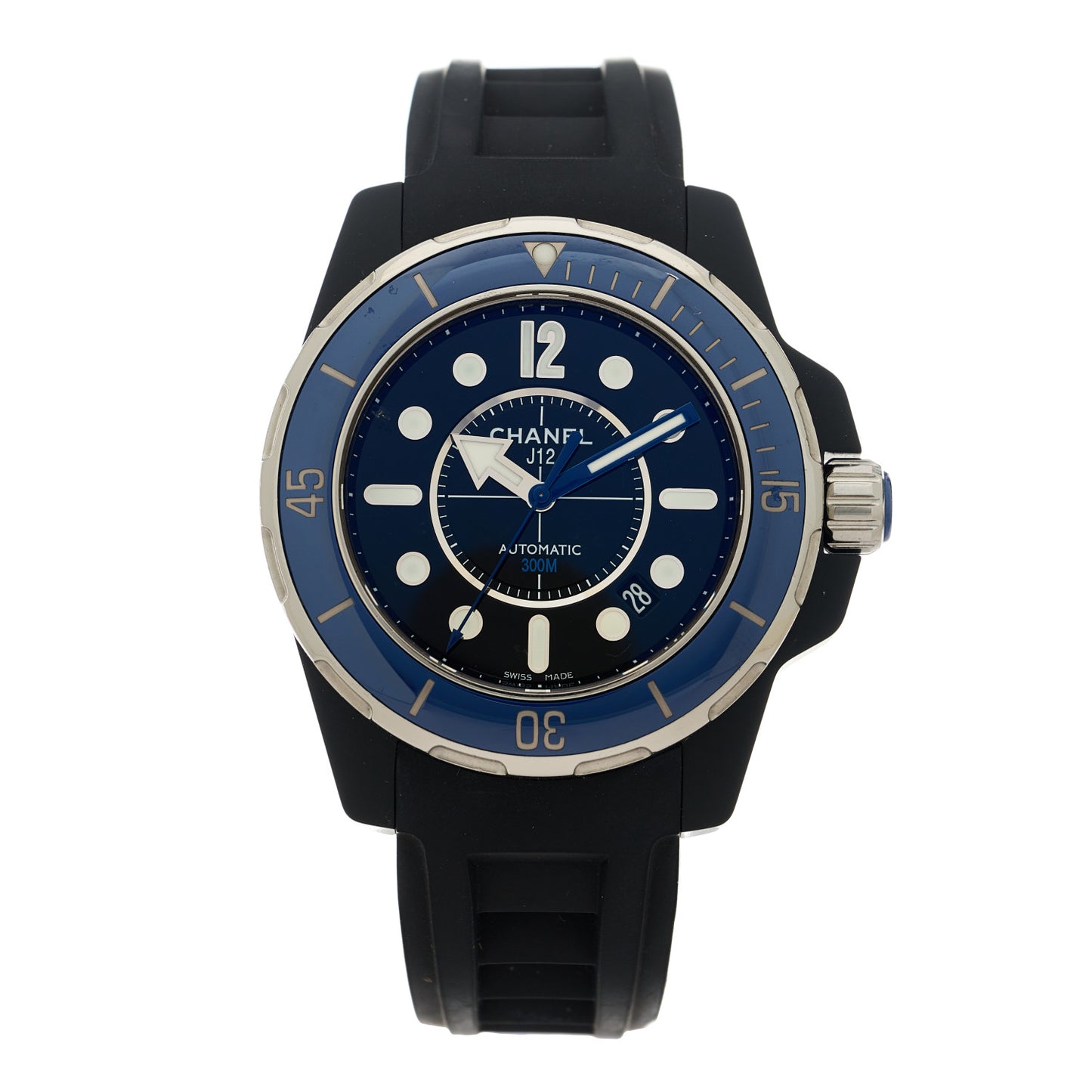 Stainless Steel Ceramic Rubber 41mm J12 Marine Automatic Watch Black