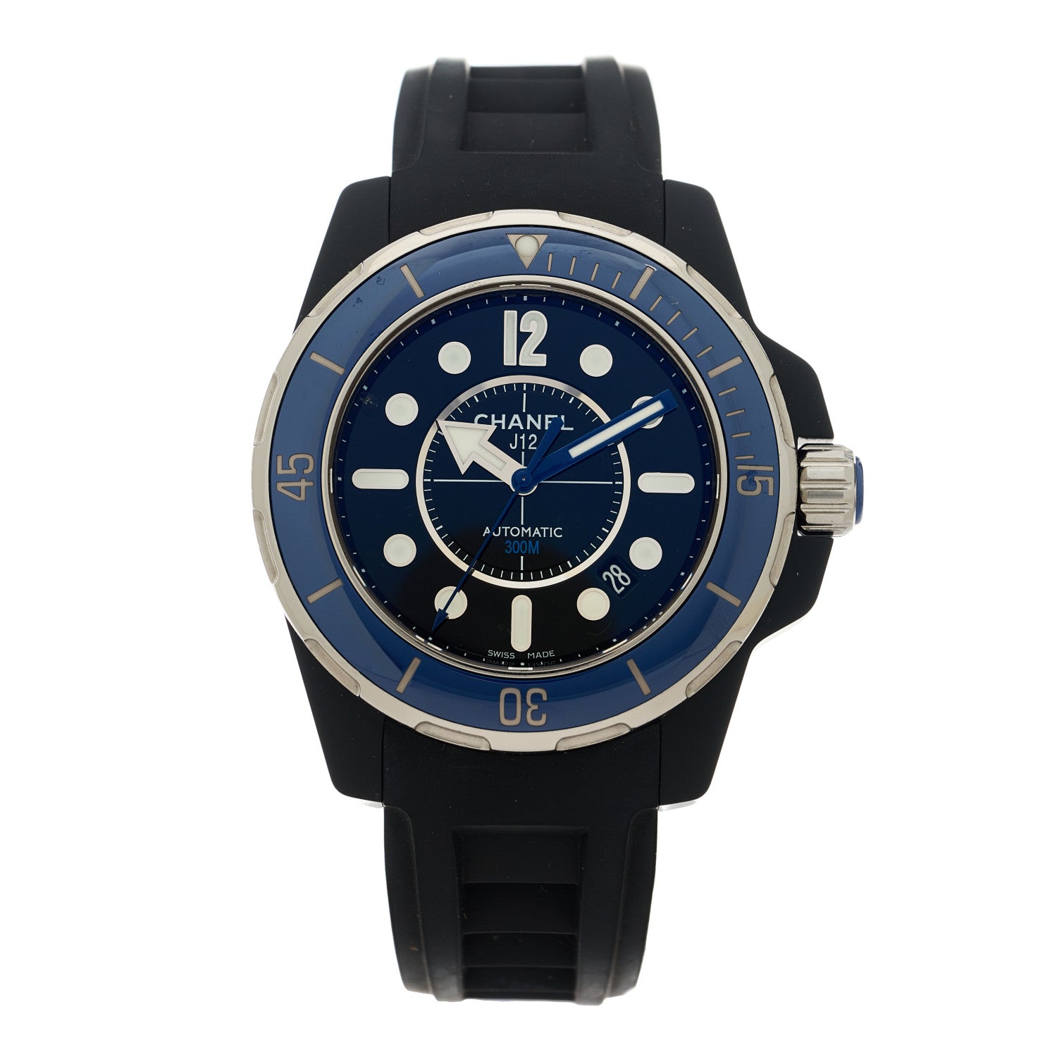 Chanel Stainless Steel Ceramic Rubber 41mm J12 Marine Automatic Watch Black 1 of 5