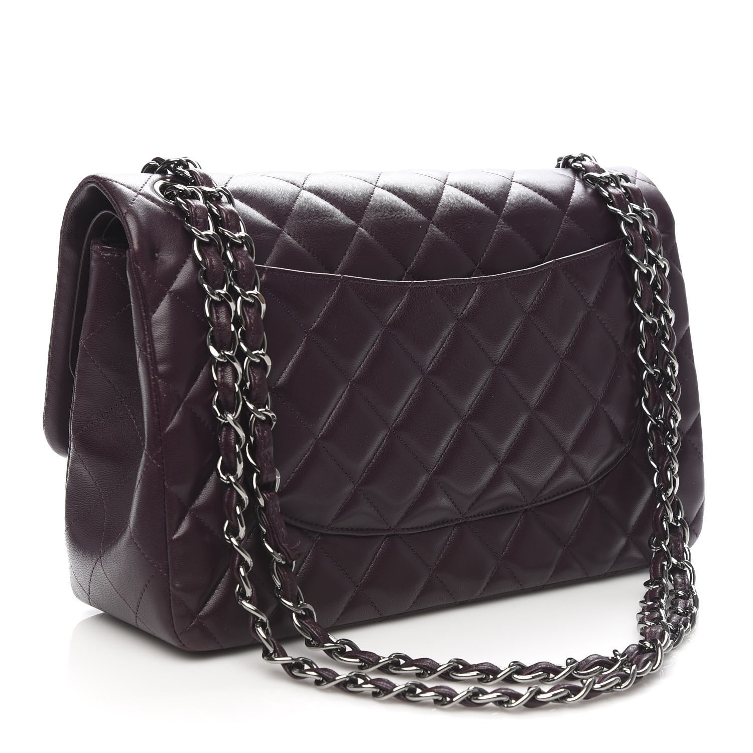 Chanel Lambskin Quilted Jumbo Double Flap Purple 3 of 12