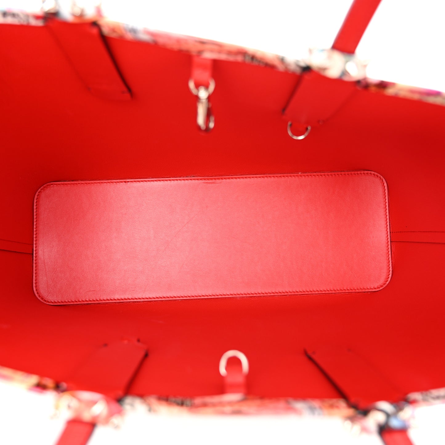 Patent Calfskin Small Oh Xtian Cabata Tote Red