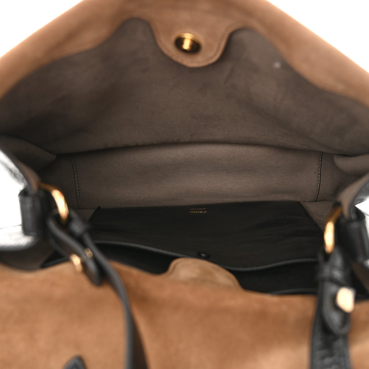 Agnello Old Shine Vitello Go Rain Large Flip Tote Black Marrone