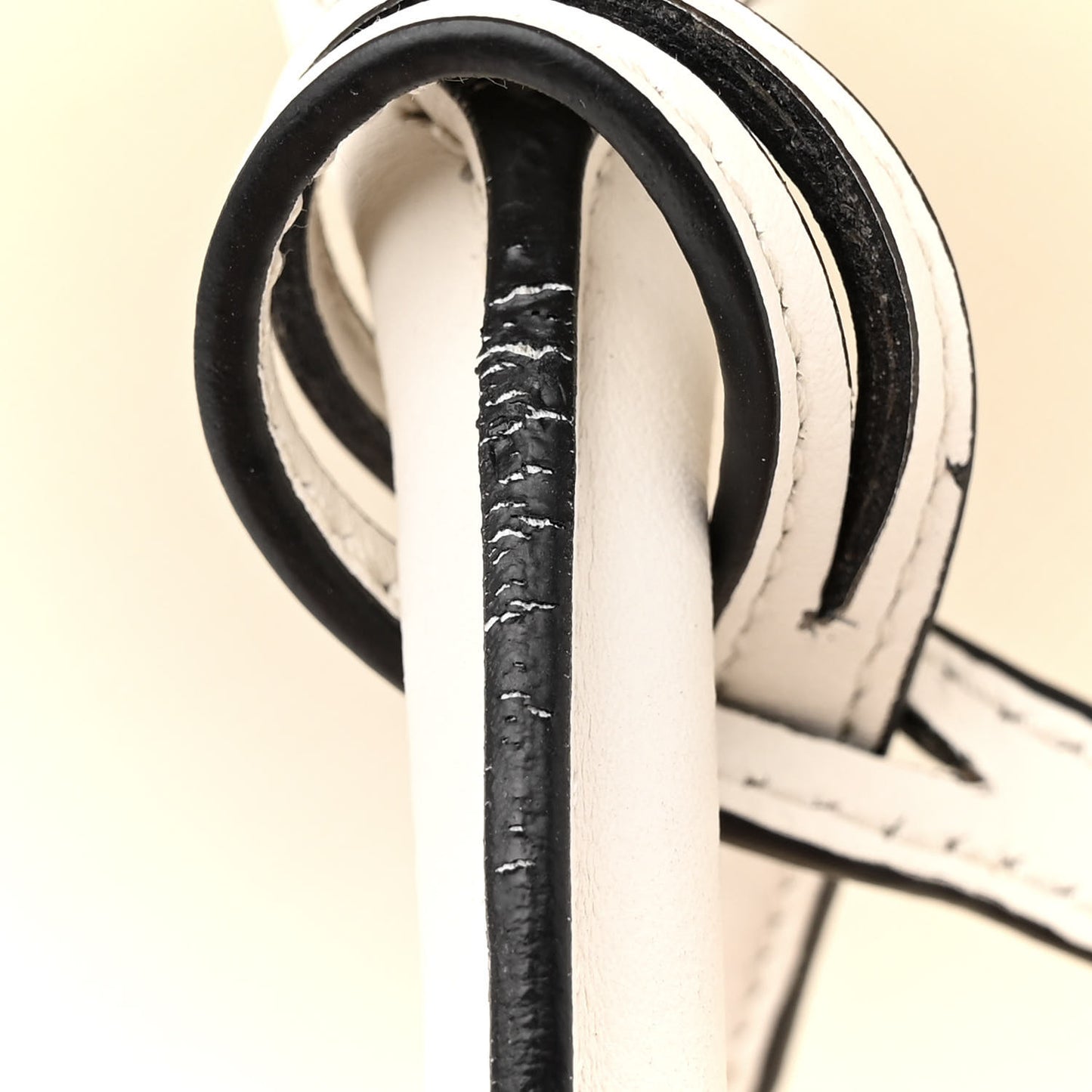 Saffiano City Calfskin Greche Paradigme Bag White Black