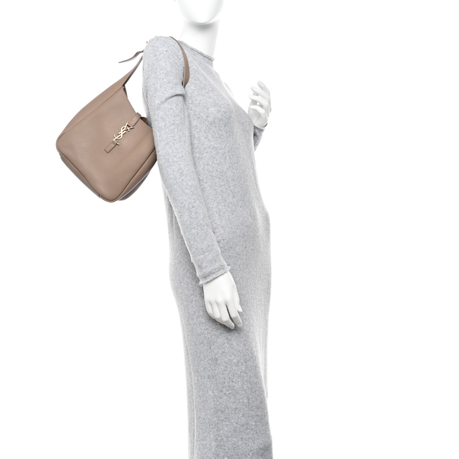 Saint Laurent Smooth Calfskin Small Le 5 A 7 Soft Hobo Dusty Grey 2 of 12
