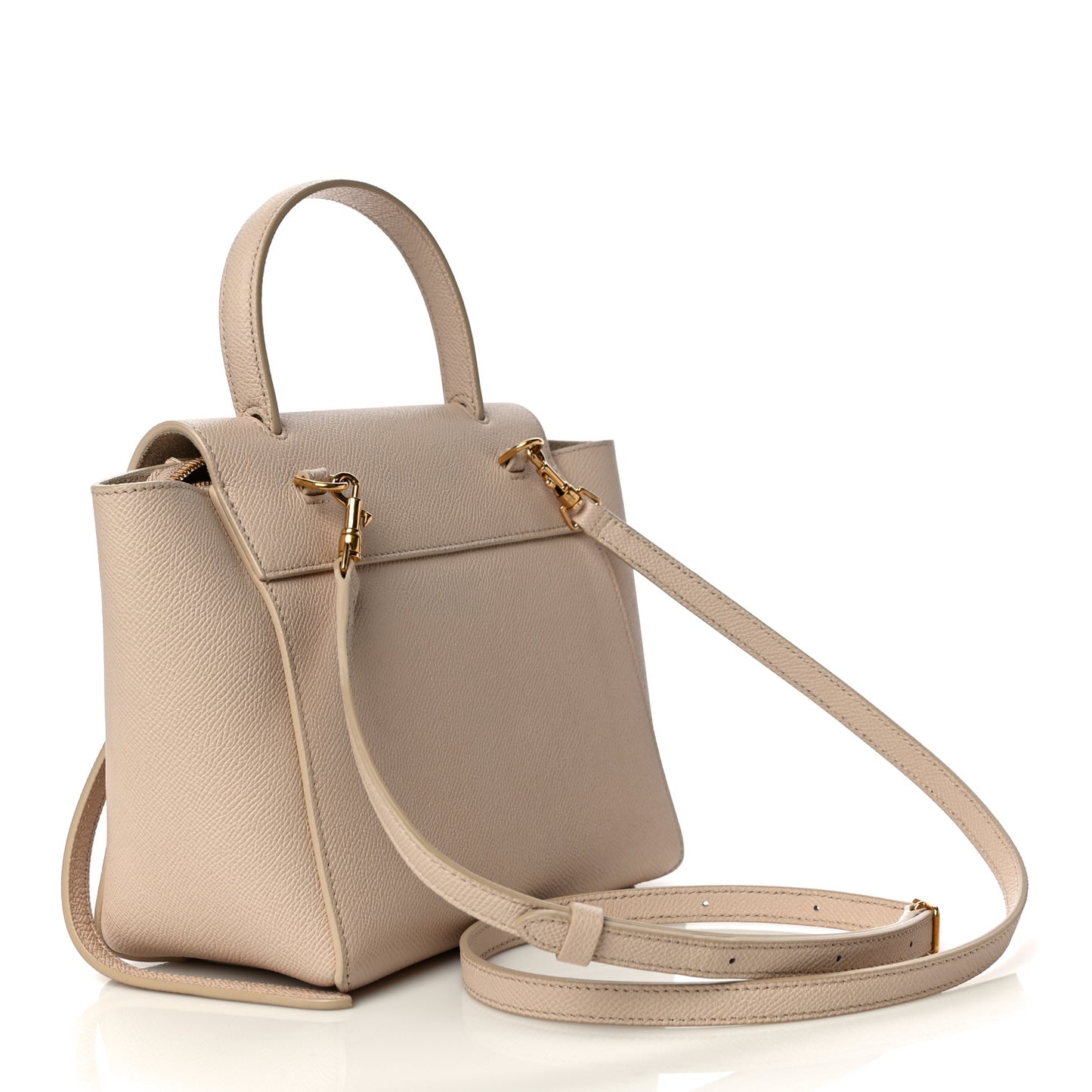 Grained Calfskin Nano Belt Bag Powder