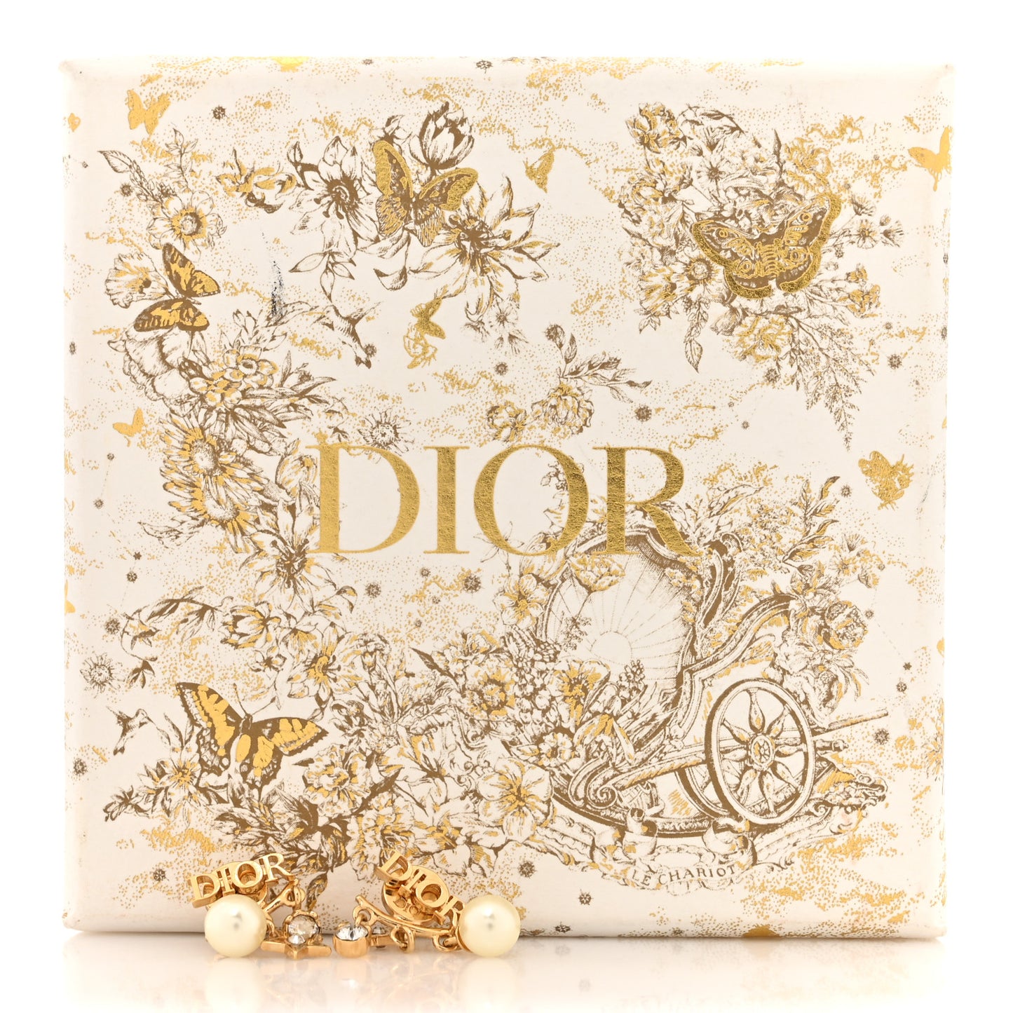 Pearl Crystal Dio(r)evolution Star Earrings Gold