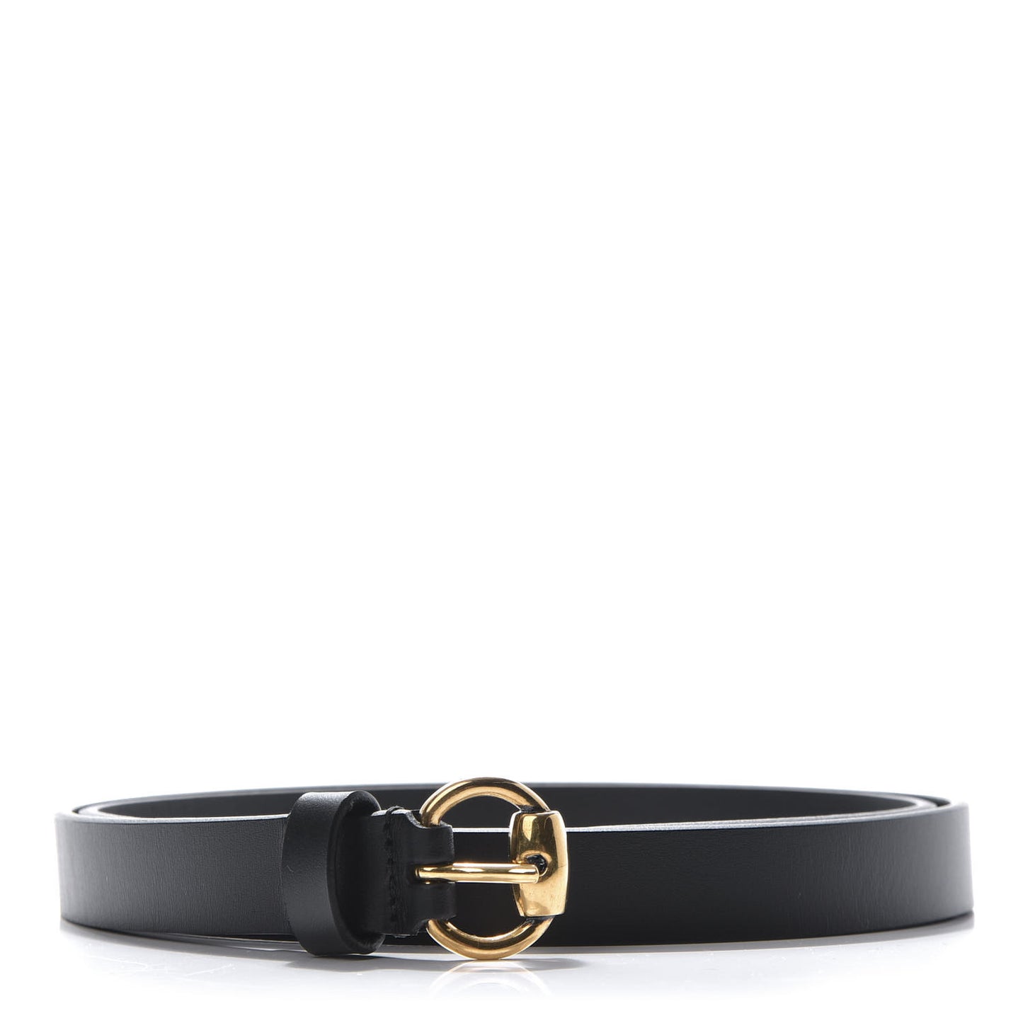 Calfskin Horsebit Buckle Belt 90 36 Black