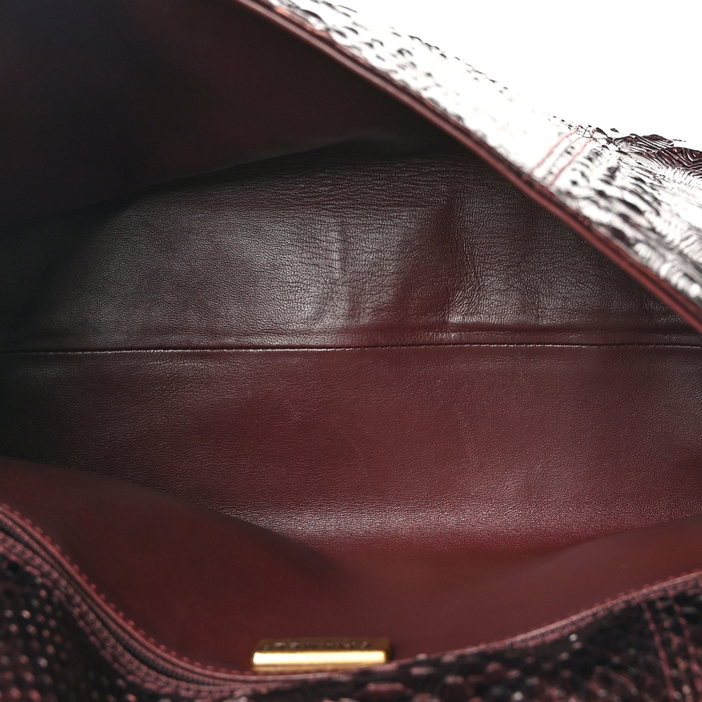 Metallic Snakeskin Medium Paris-Byzance Flap Burgundy