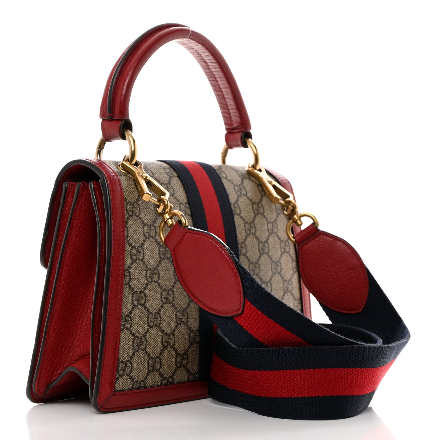 GG Supreme Monogram Small Queen Margaret Top Handle Bag Red